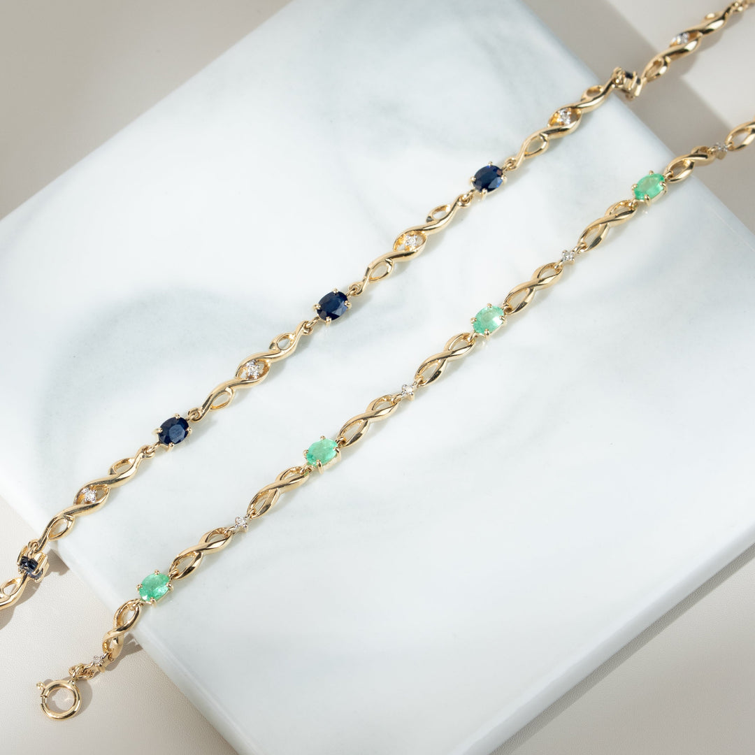 Infinity Luxe Sapphire & Diamond Tennis Bracelet in 9ct Gold