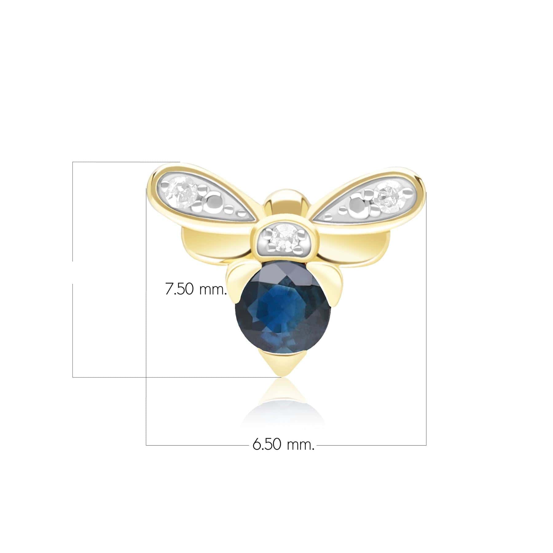 Honeycomb Inspired Blue Sapphire and Diamond Bee Pin in 9ct Yellow GoldDimensions  135T0001039