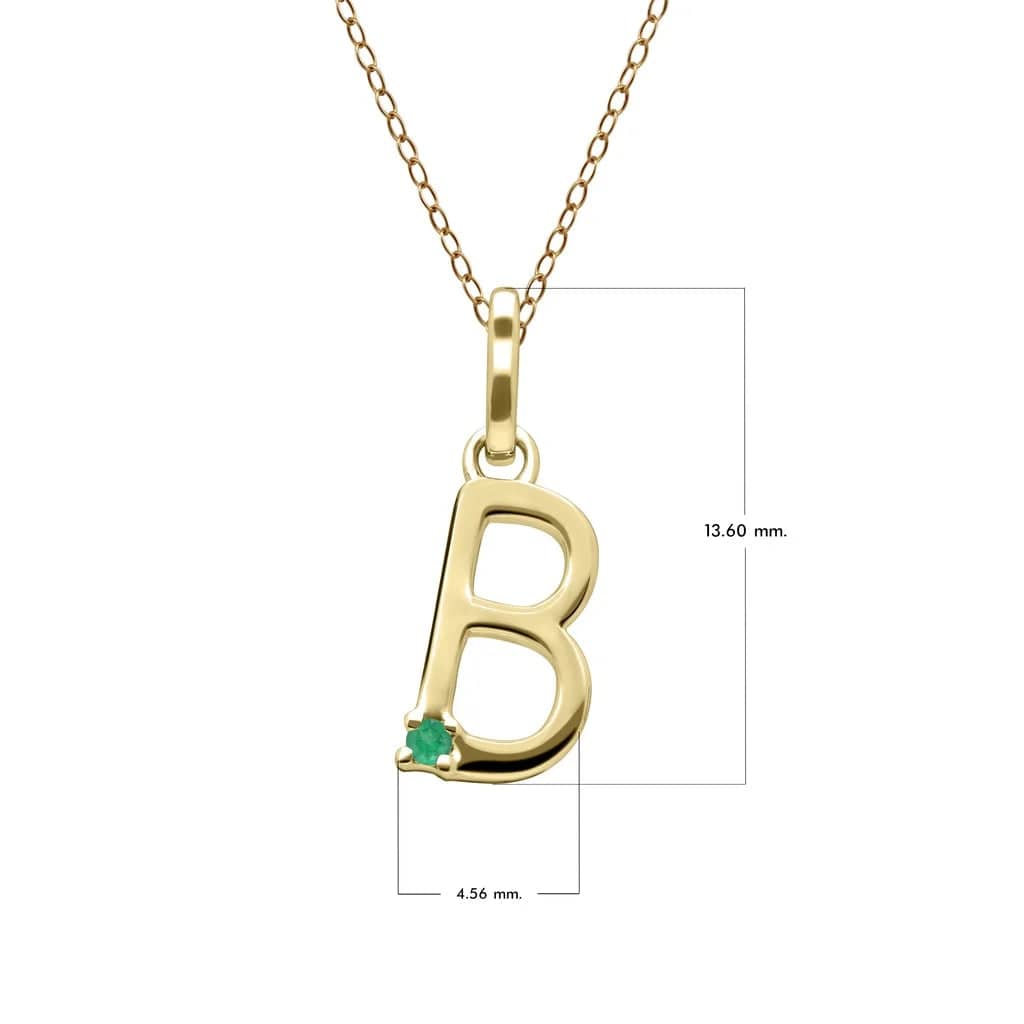 Emerald initial necklace store