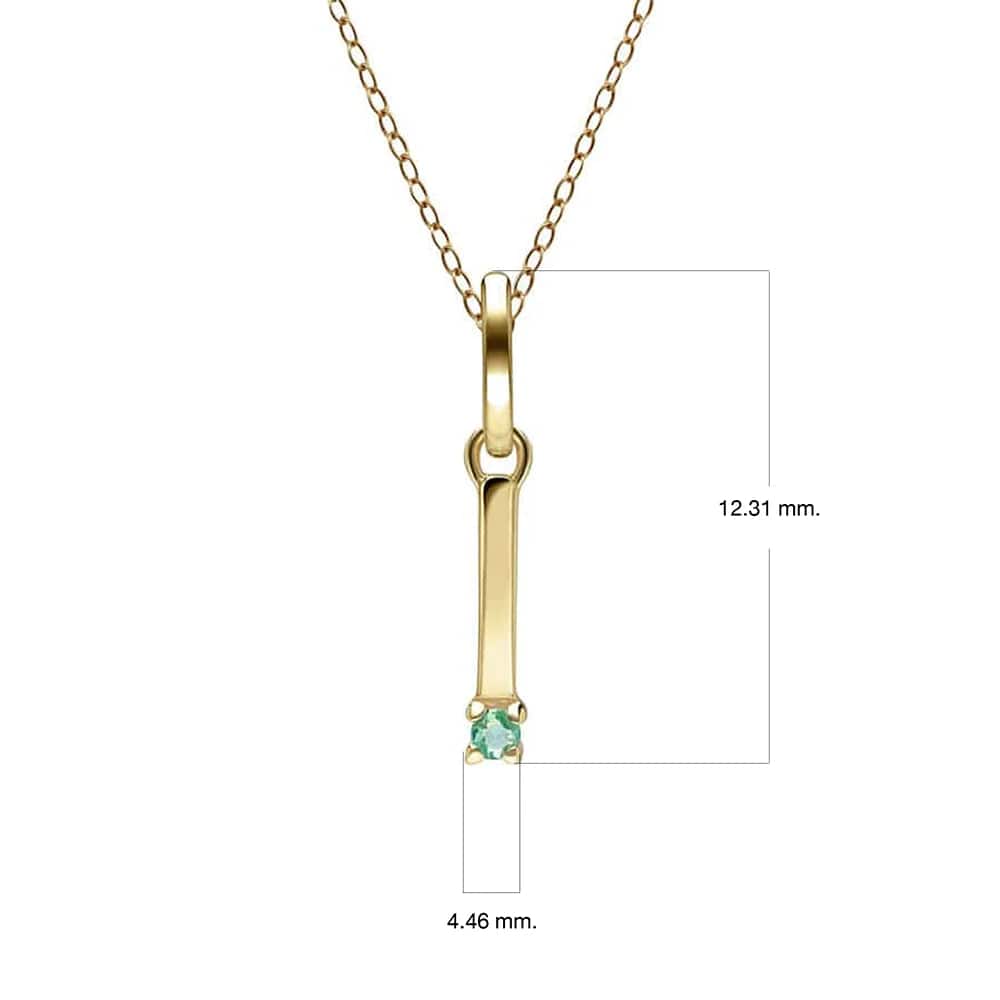 Initial Emerald Letter Necklace In 9ct Yellow Gold