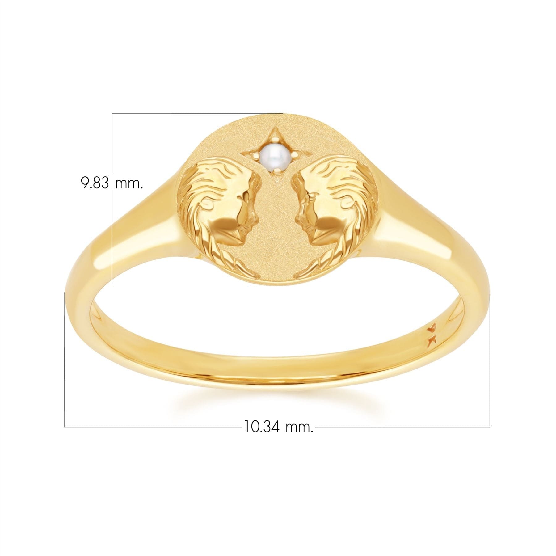 "Zodiac Freshwater Pearl Gemini Signet Ring In 9ct Yellow GoldDimensions  135R2084019
