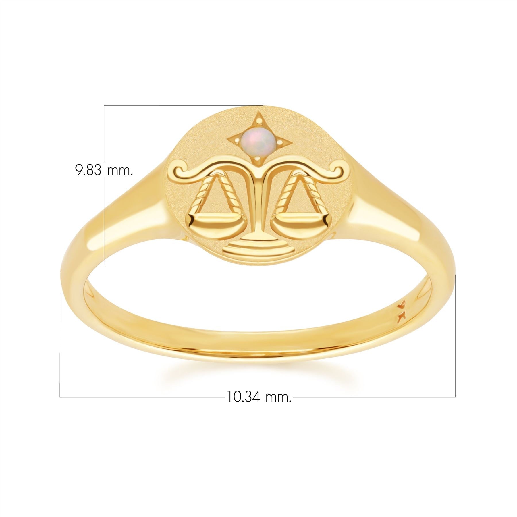 "Zodiac Opal Libra Signet Ring In 9ct Yellow GoldDimensions  135R2087019"