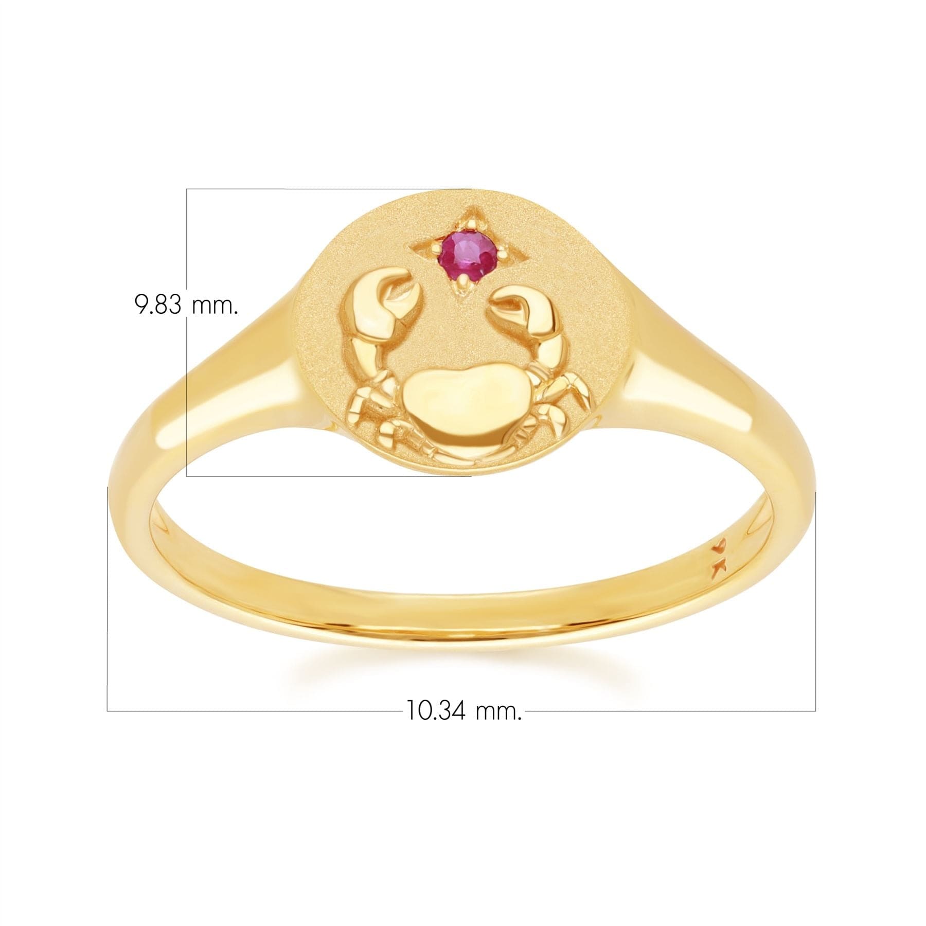 "Zodiac Ruby Cancer Signet Ring In 9ct Yellow GoldDimensions  135R2085019