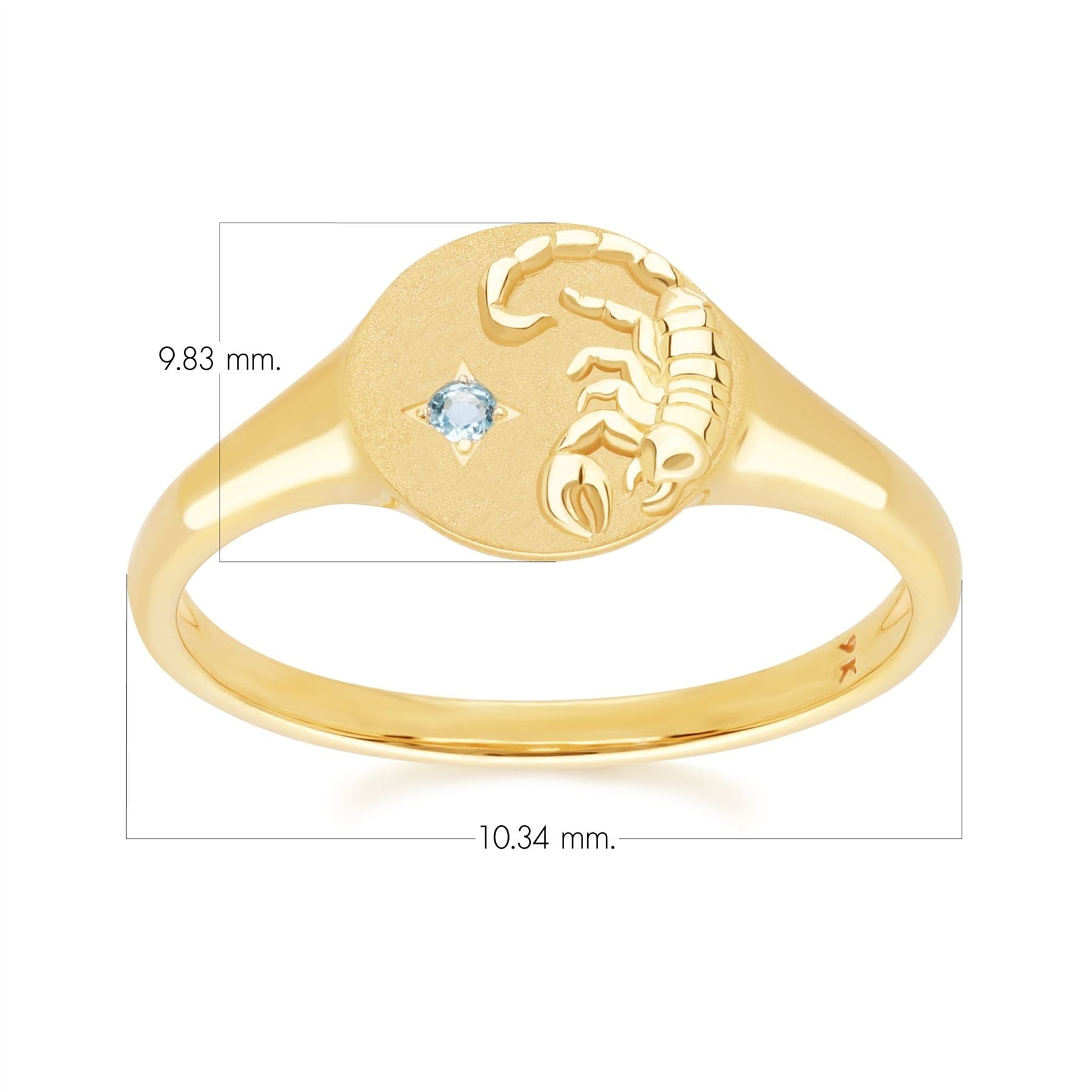 "Zodiac Swiss Blue Topaz Scorpio Signet Ring In 9ct Yellow GoldDimensions  135R2088019