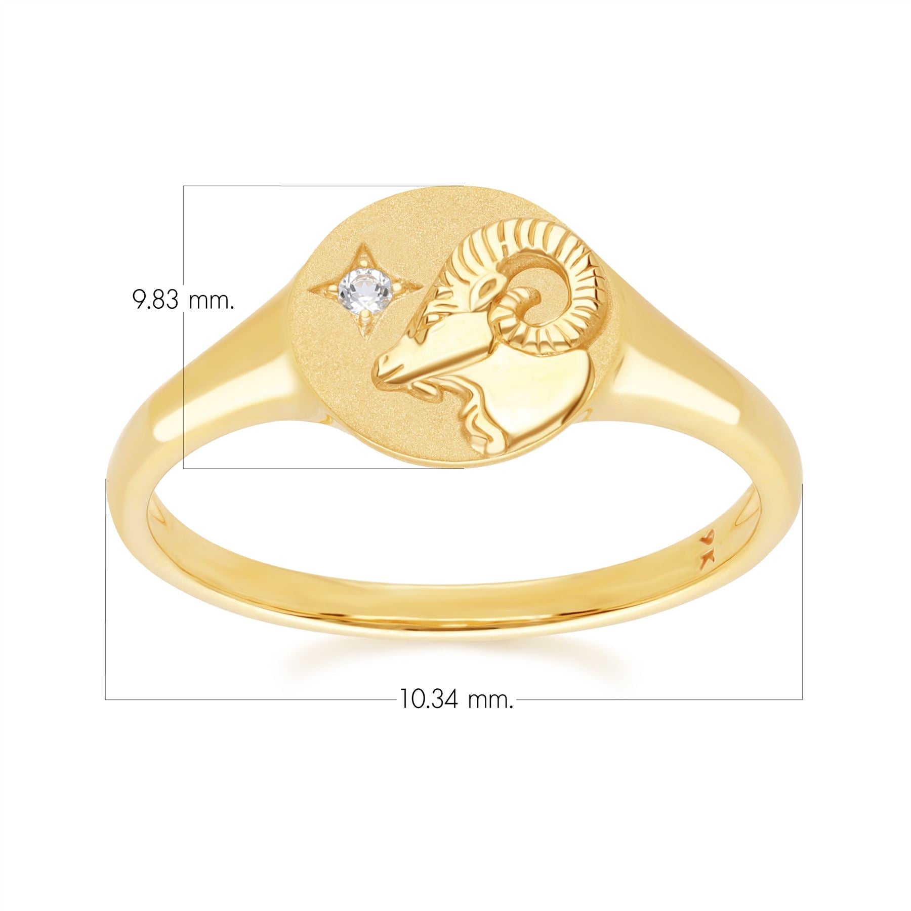 Zodiac Topaz Aries Signet Ring In 9ct Yellow GoldDimensions  135R2082019