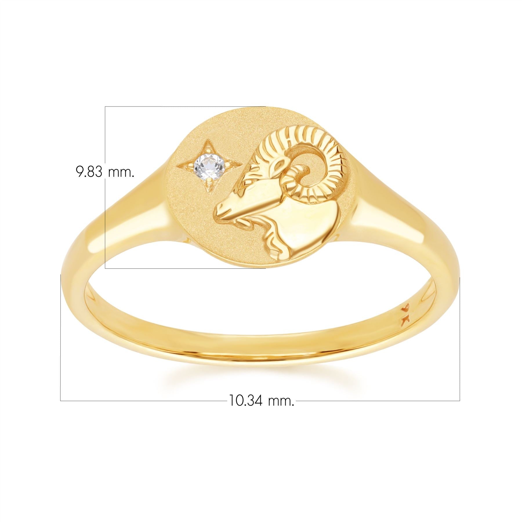 "Zodiac Topaz Aries Signet Ring In 9ct Yellow GoldDimensions  135R2082019