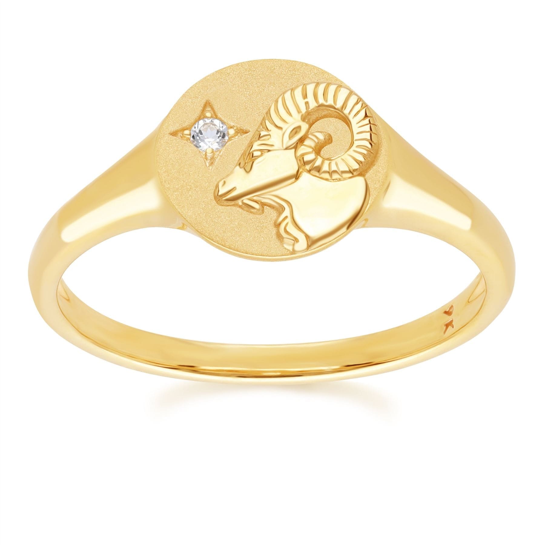 Zodiac Topaz Aries Signet Ring In 9ct Yellow GoldFront  135R2082019