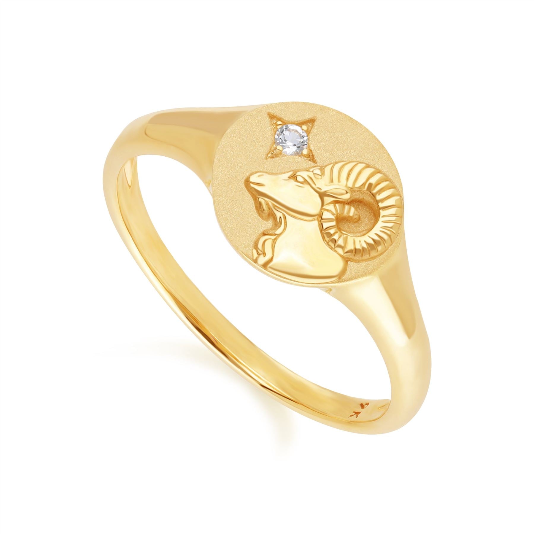 "Zodiac Topaz Aries Signet Ring In 9ct Yellow GoldSide  135R2082019