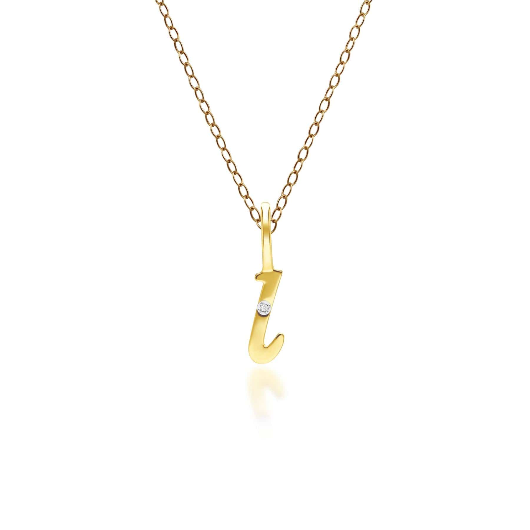 191P0783019 Alphabet Letter L Diamond pendant in 9ct Yellow Gold Front