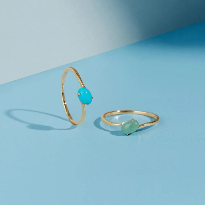 Classic Oval Jade Ring in 9ct Yellow Gold
