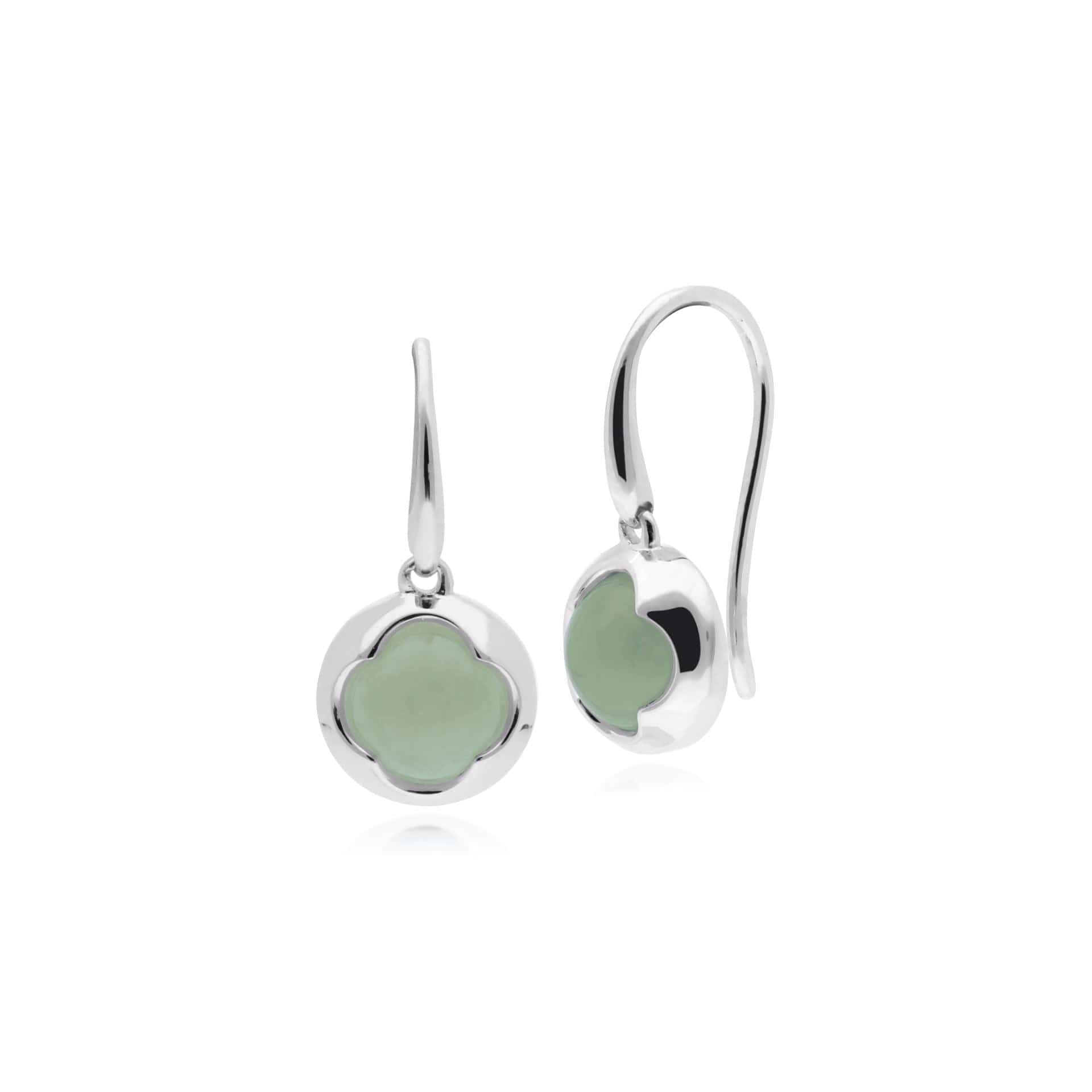 Pale Green Natural Jade Drop Earrings On 14k Fittings