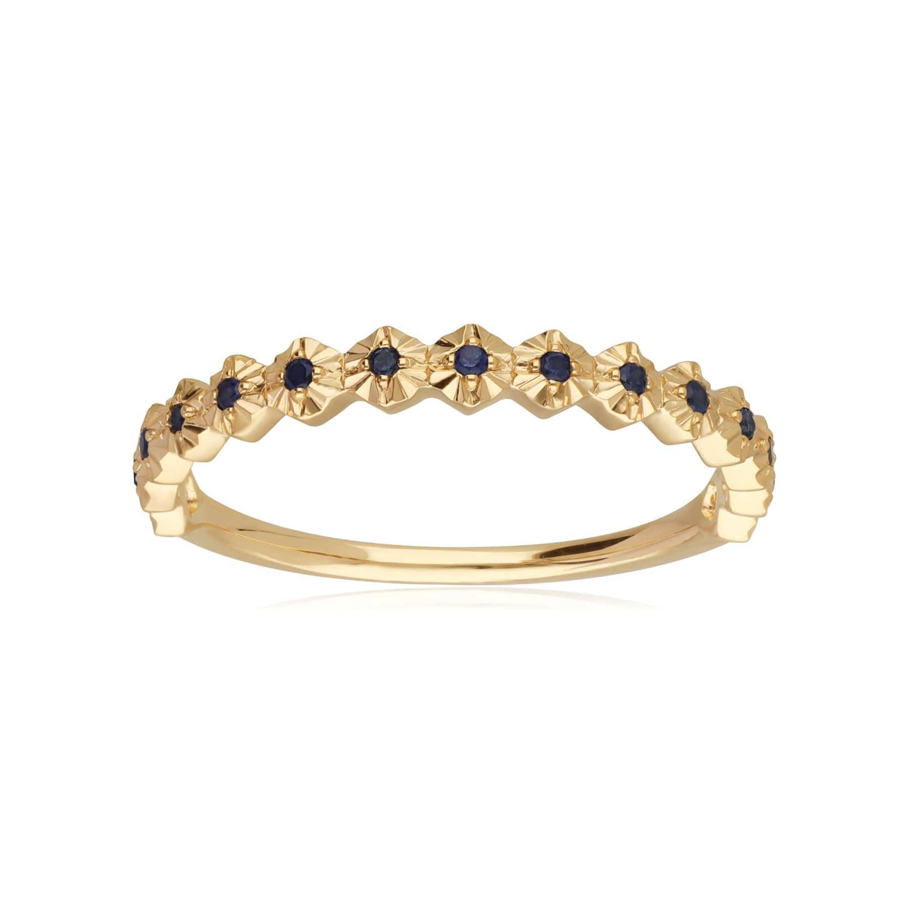 18ct Yellow Gold 0.09ct Sapphire Band Ring - Gemondo