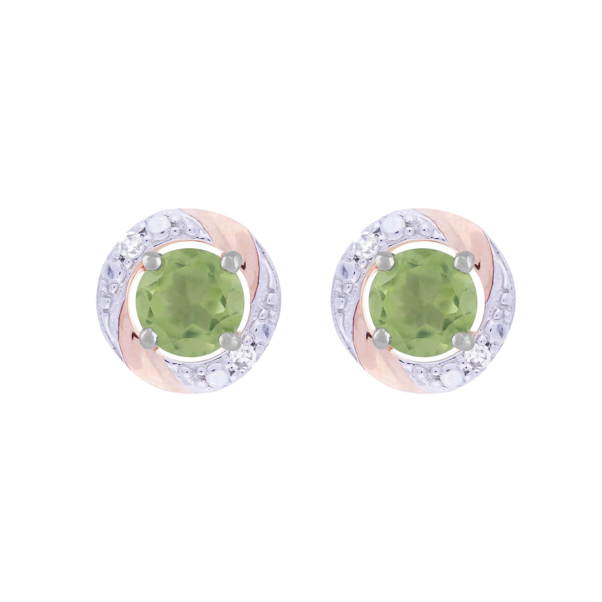 Classic Peridot Stud Earrings & Diamond Round Earring Jacket Set Image 1