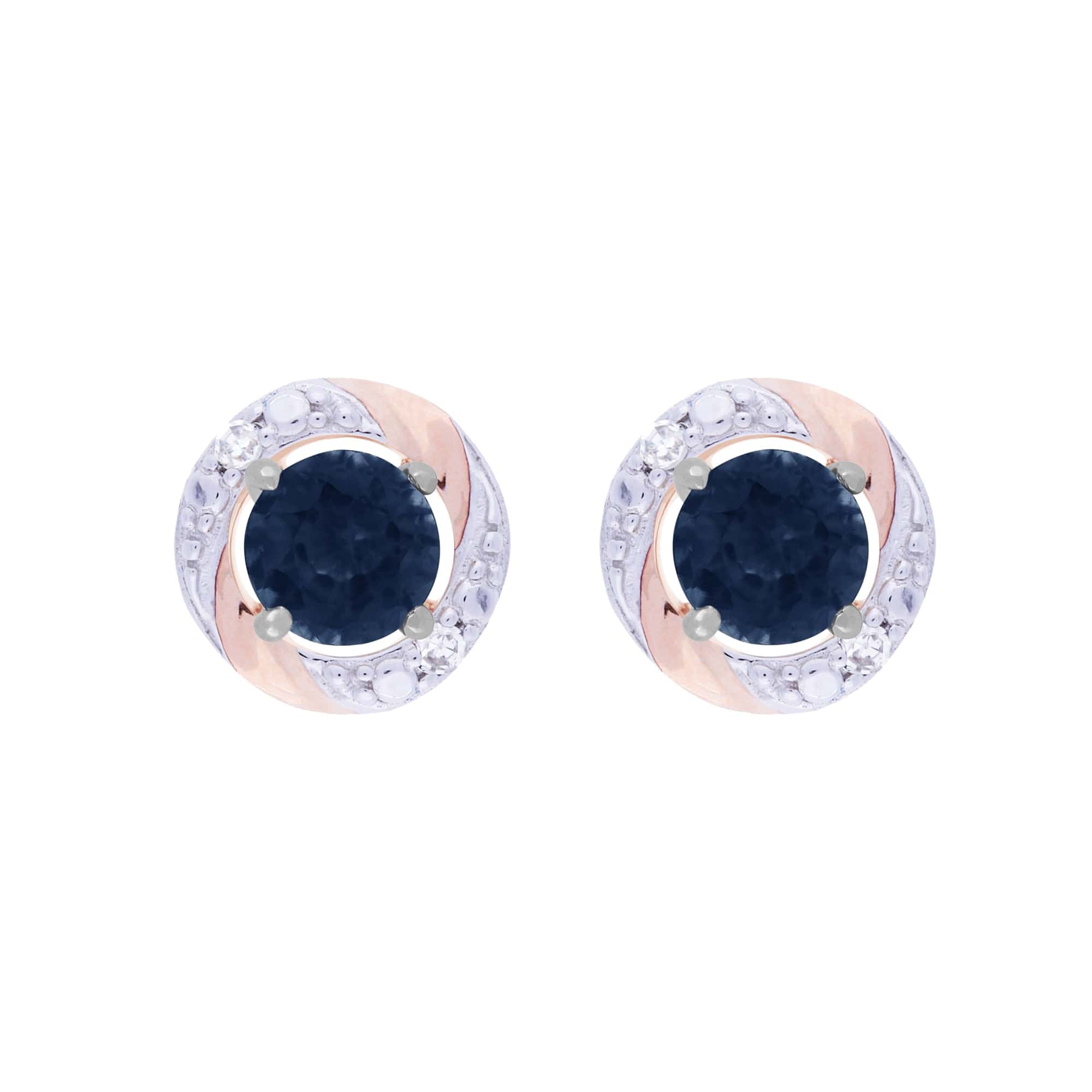Classic Sapphire Stud Earrings & Diamond Round Earring Jacket Set Image 1