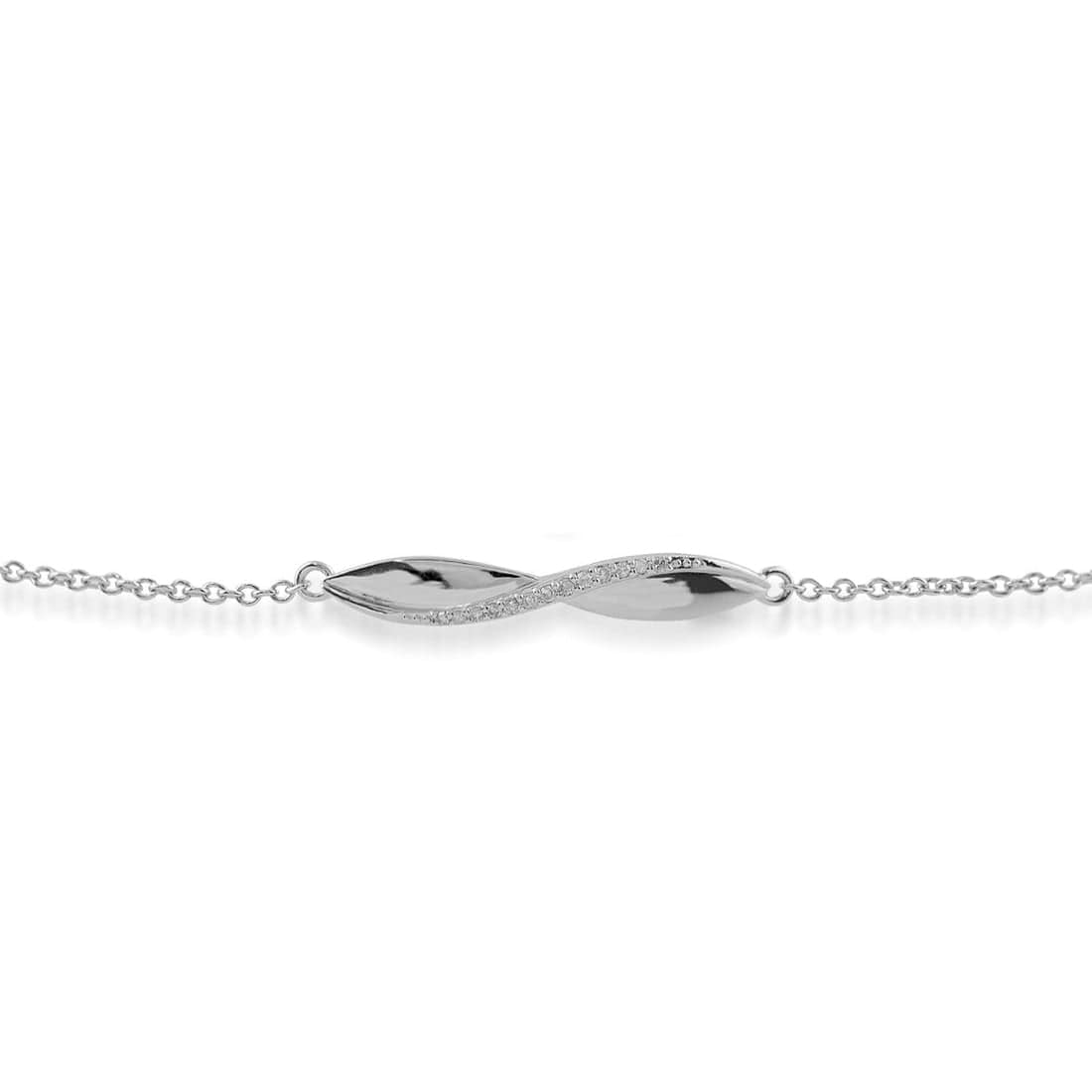 Gemondo 9ct White Gold 0.05ct Diamond 19cm Bracelet Image