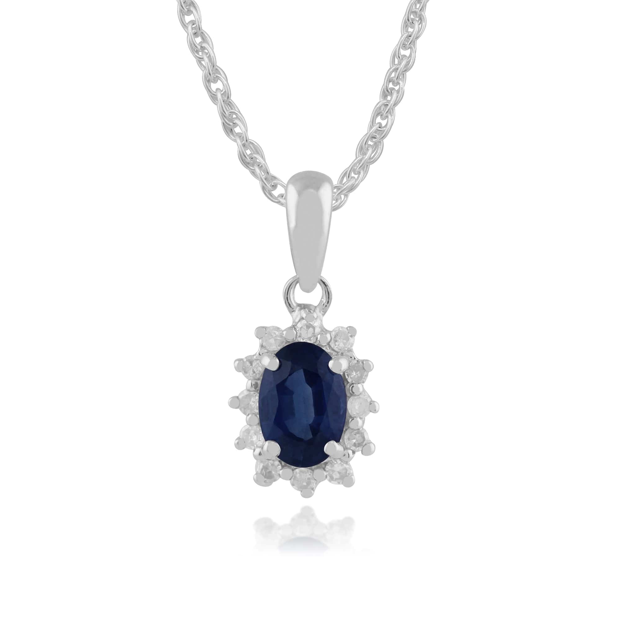 Sapphire & Diamond Cluster Pendant