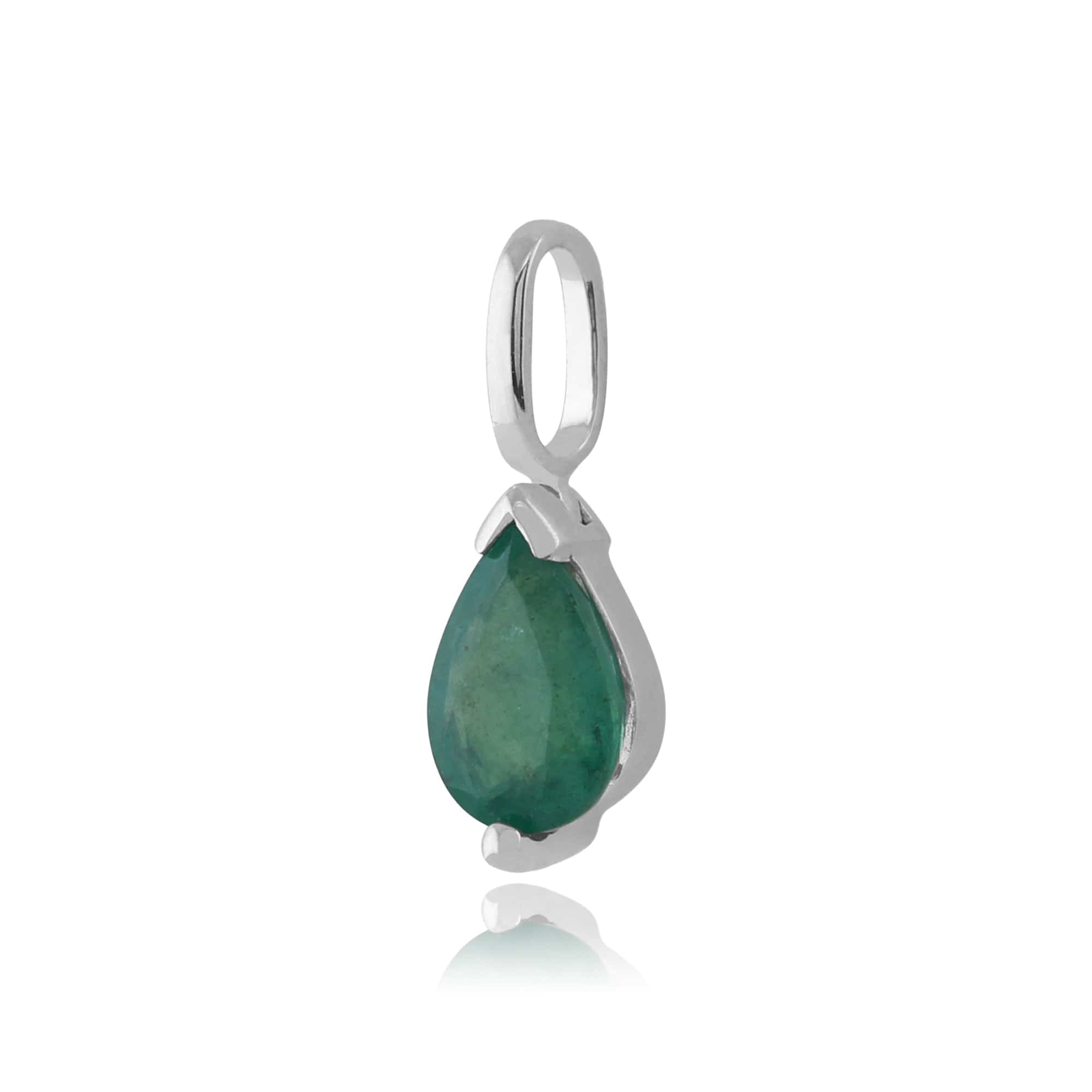123P0256139 Classic Pear Emerald Pendant in 9ct White Gold 2