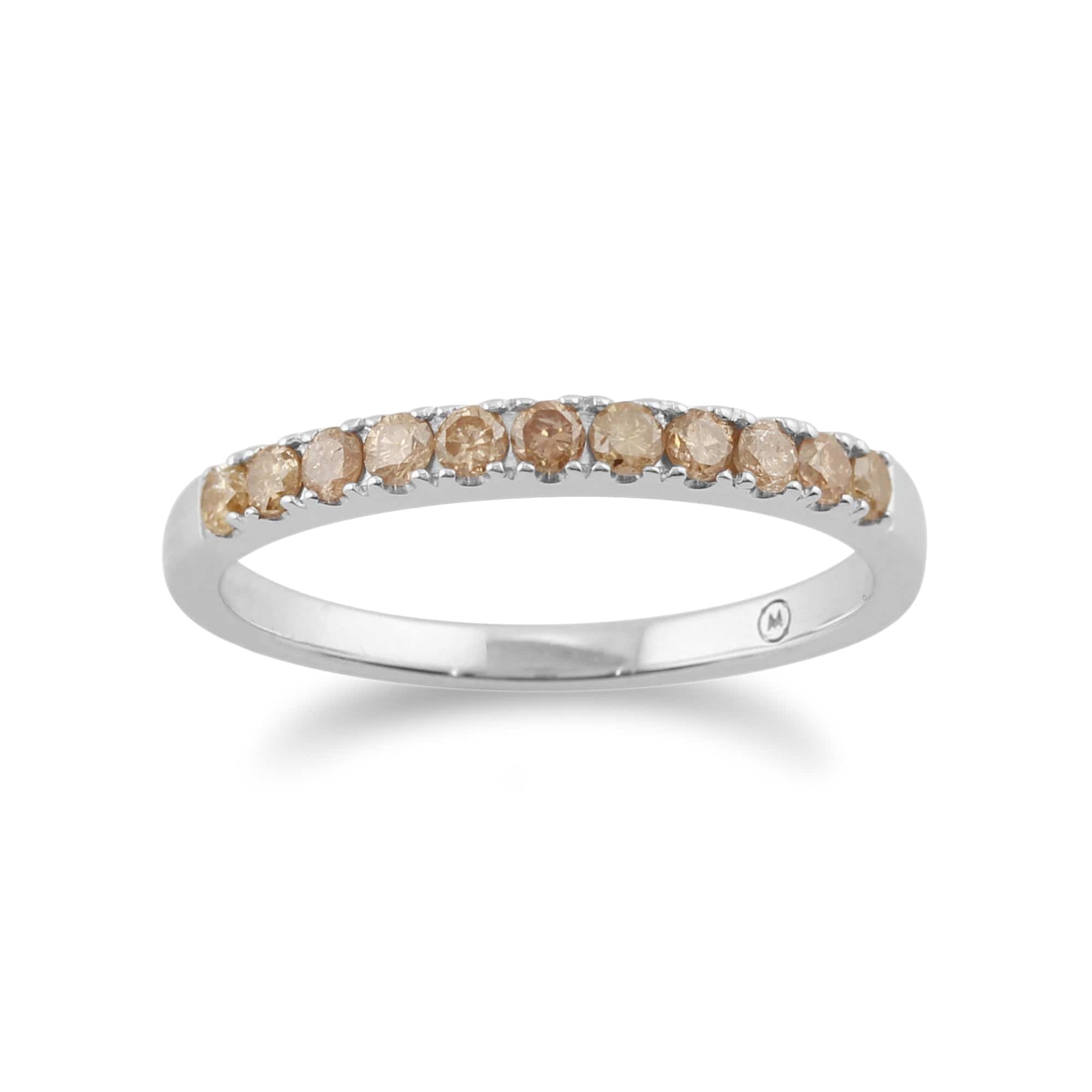 Gemondo 9ct White Gold 0.29ct Champagne Coloured Diamond Eternity Ring Image 1