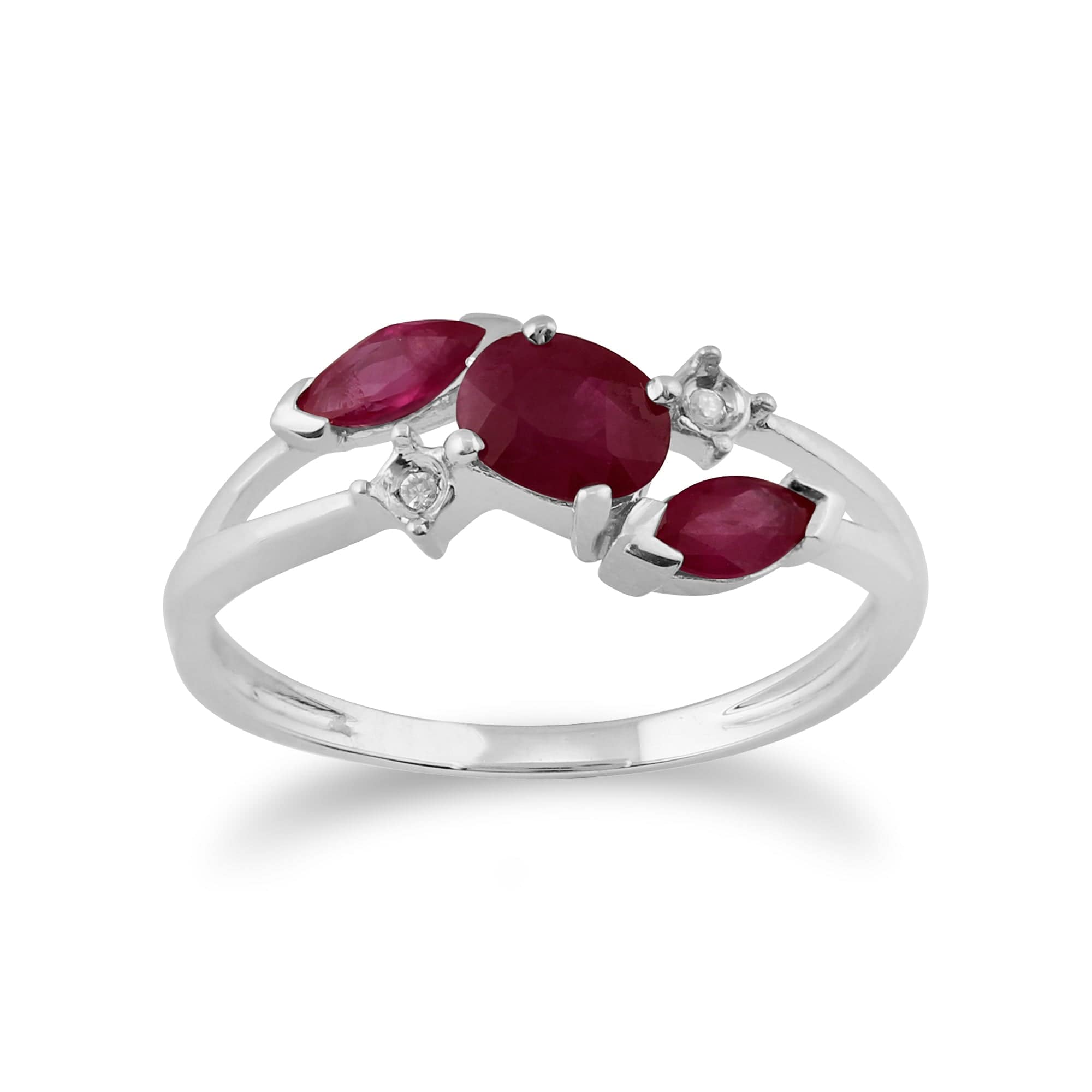 Ring Ruby Diamond Oval White Gold