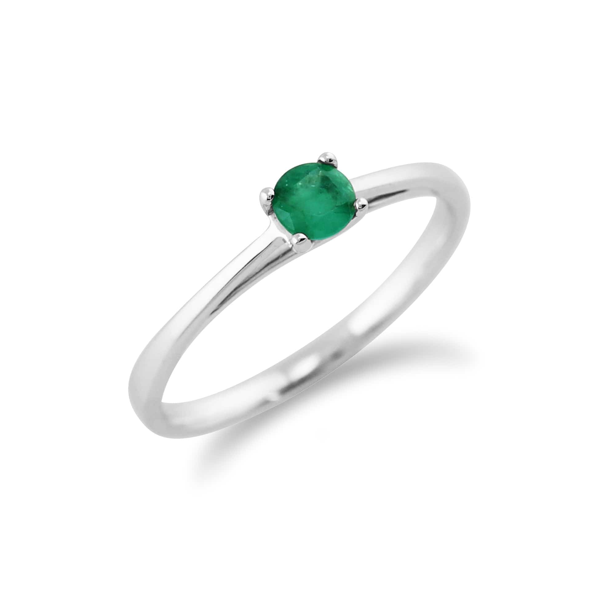 Gemondo 9ct White Gold 0.29ct Single Stone Emerald Ring Image 2