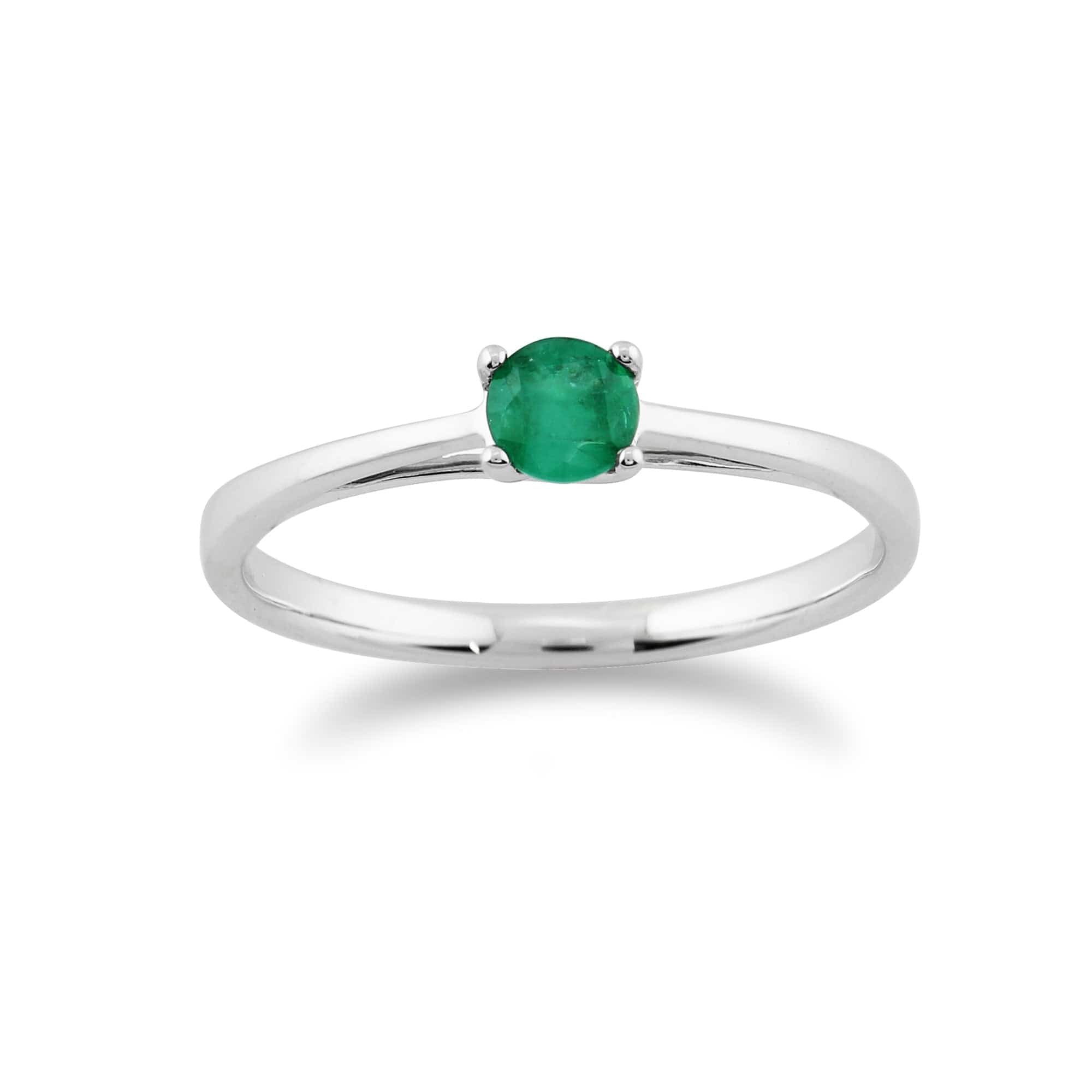 Gemondo 9ct White Gold 0.29ct Single Stone Emerald Ring Image 1