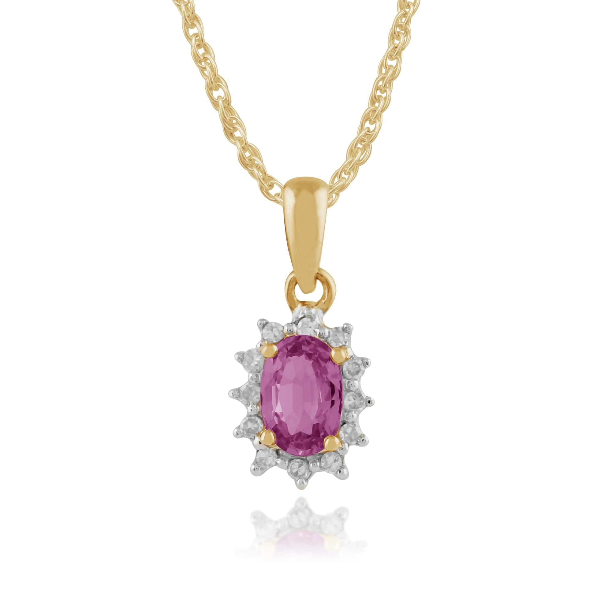 Classic Pear Pink Sapphire & Diamond Cluster Stud Earrings & Pendant Image 4