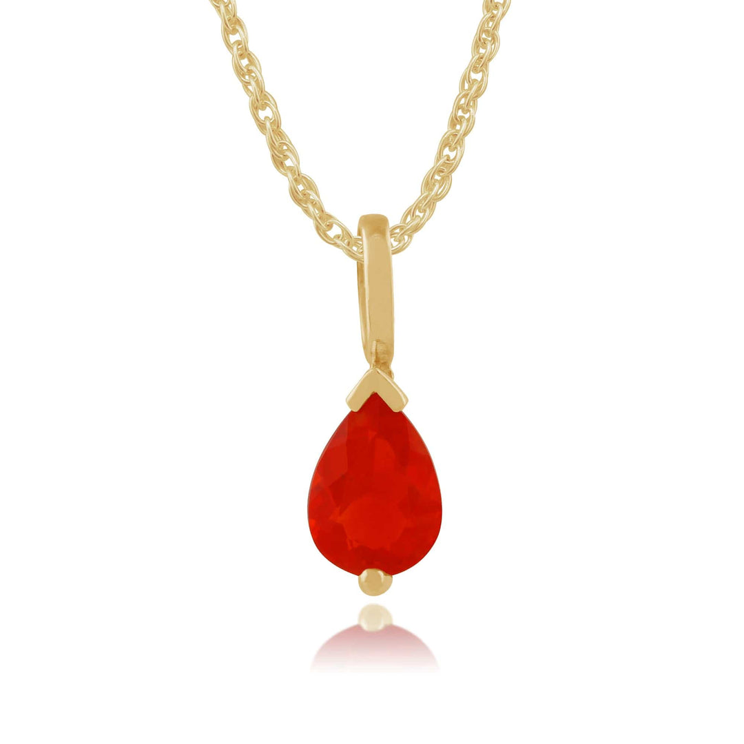 Classic Pear Fire Opal Pendant