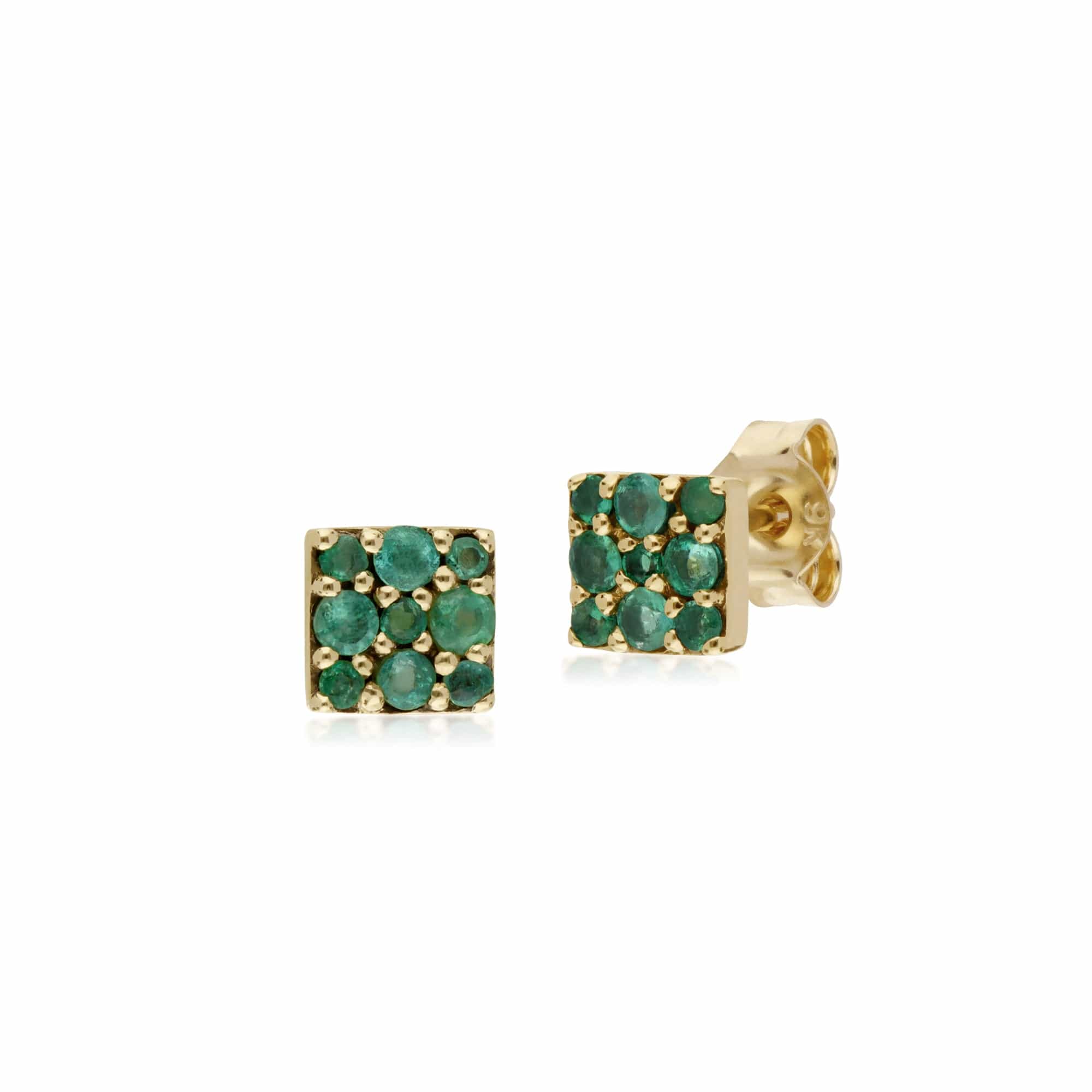 Classic Emerald Cluster Panel Studs & Pendant Set Image 2