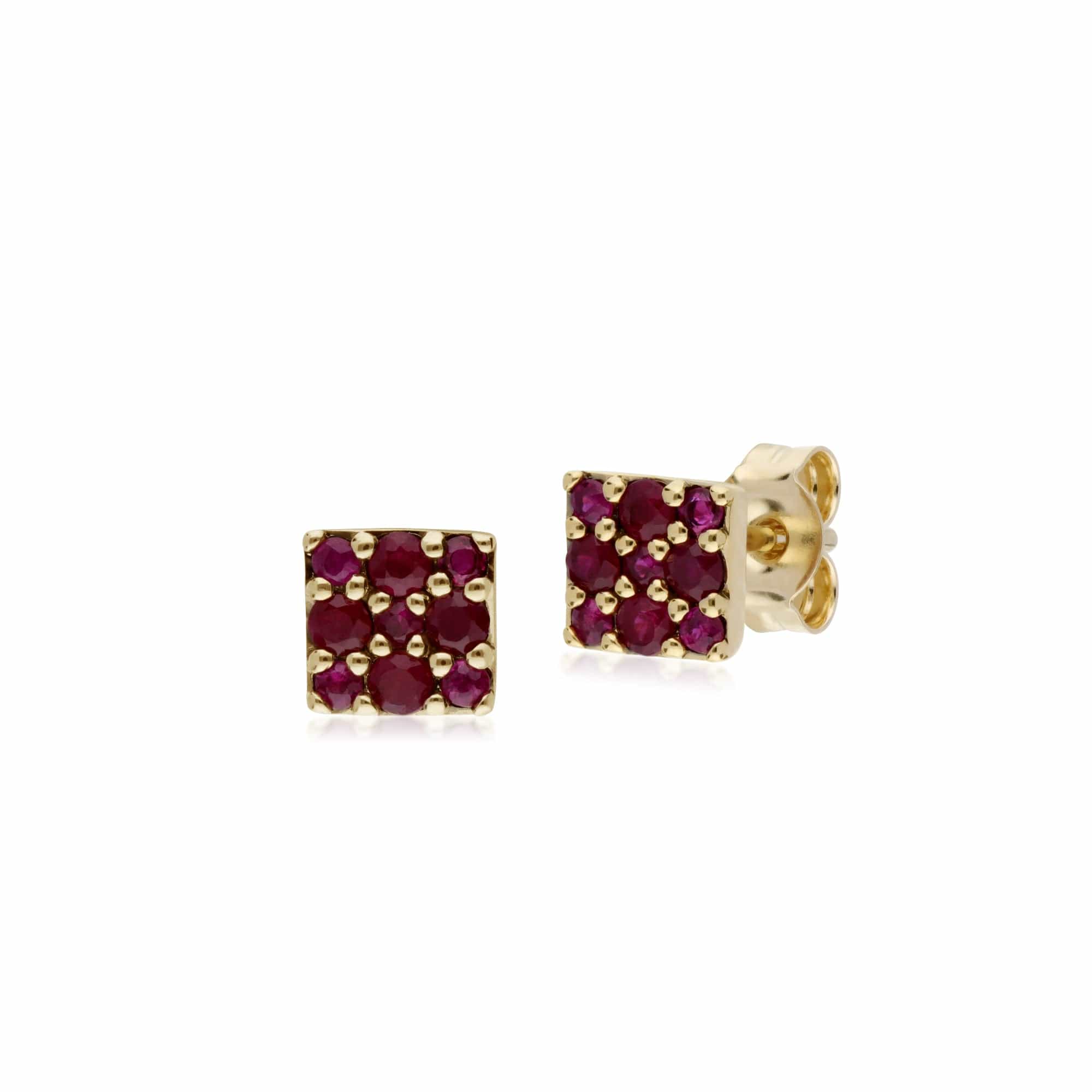 Classic Ruby Cluster Panel Studs & Ring Set Image 2