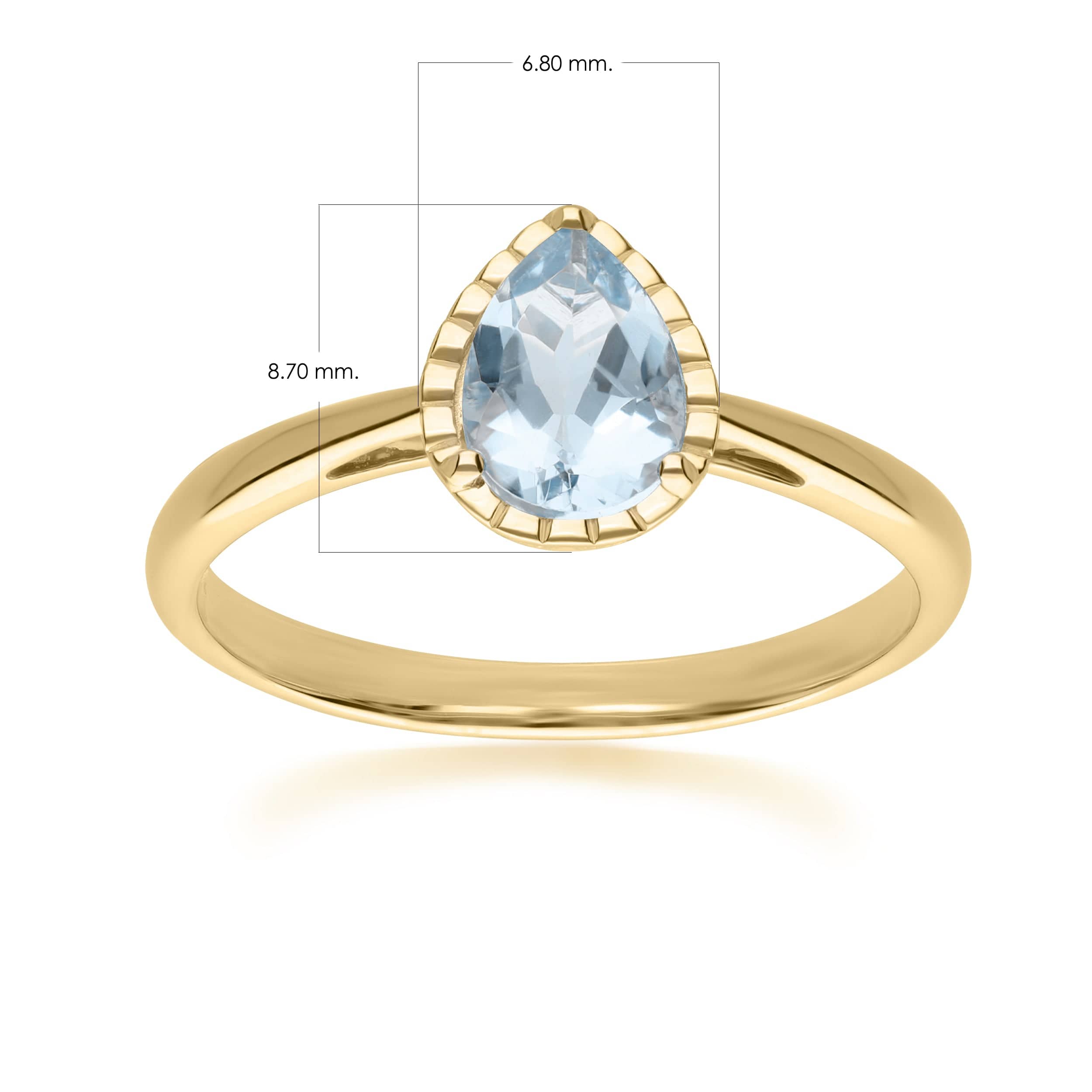 135R2045059 Classic Pear Aquamarine Ring in 9ct Yellow Gold 4