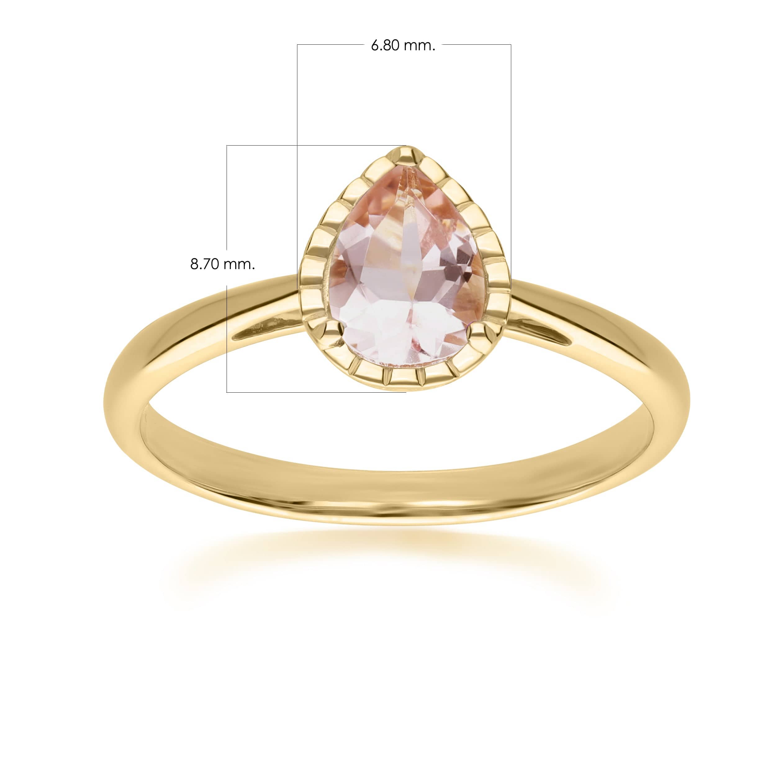 135R2045049 Classic Pear Morganite Ring in 9ct Yellow Gold 4