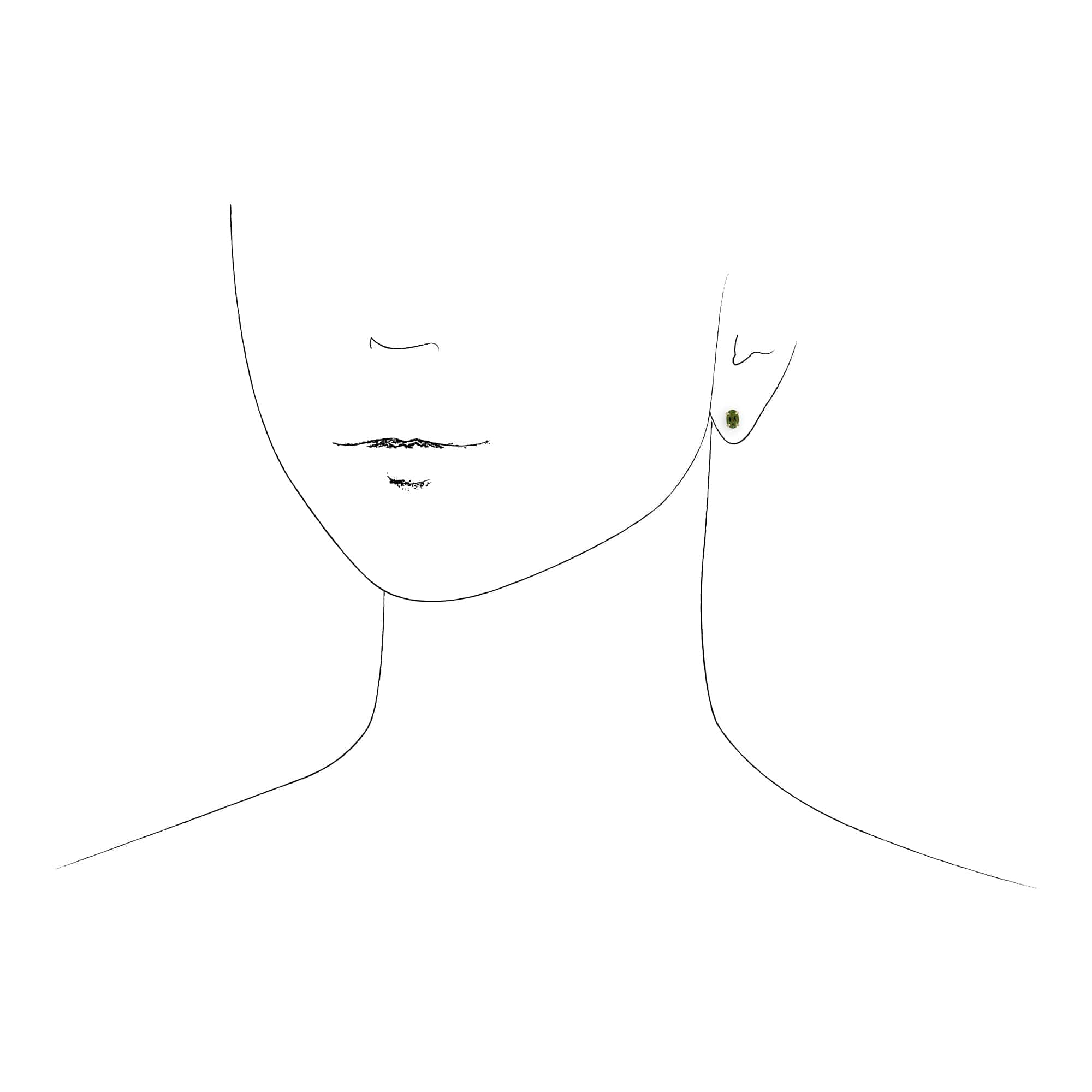 Classic Oval Peridot Stud Earrings in 9ct Yellow Gold 6x4mm - Gemondo
