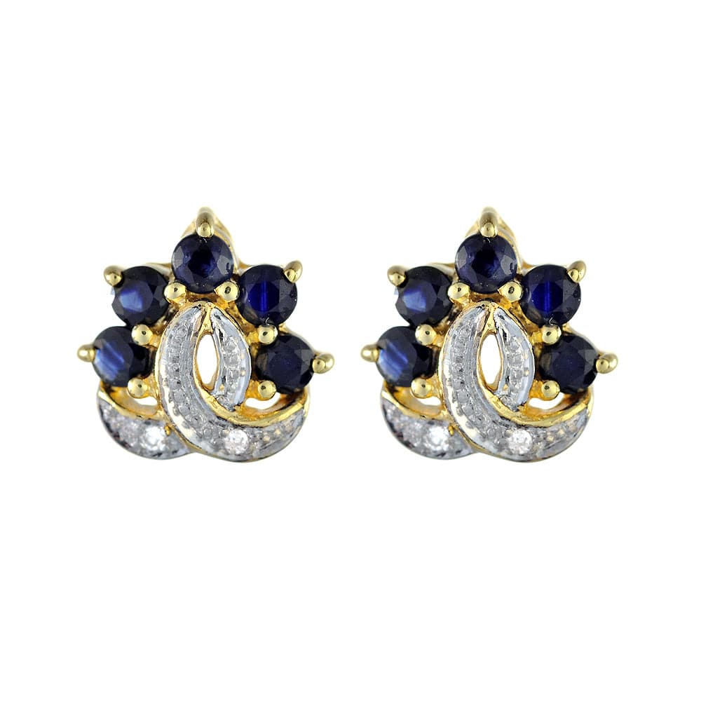 Gemondo 9ct Gold Sapphire & Diamond Cluster Stud Earrings