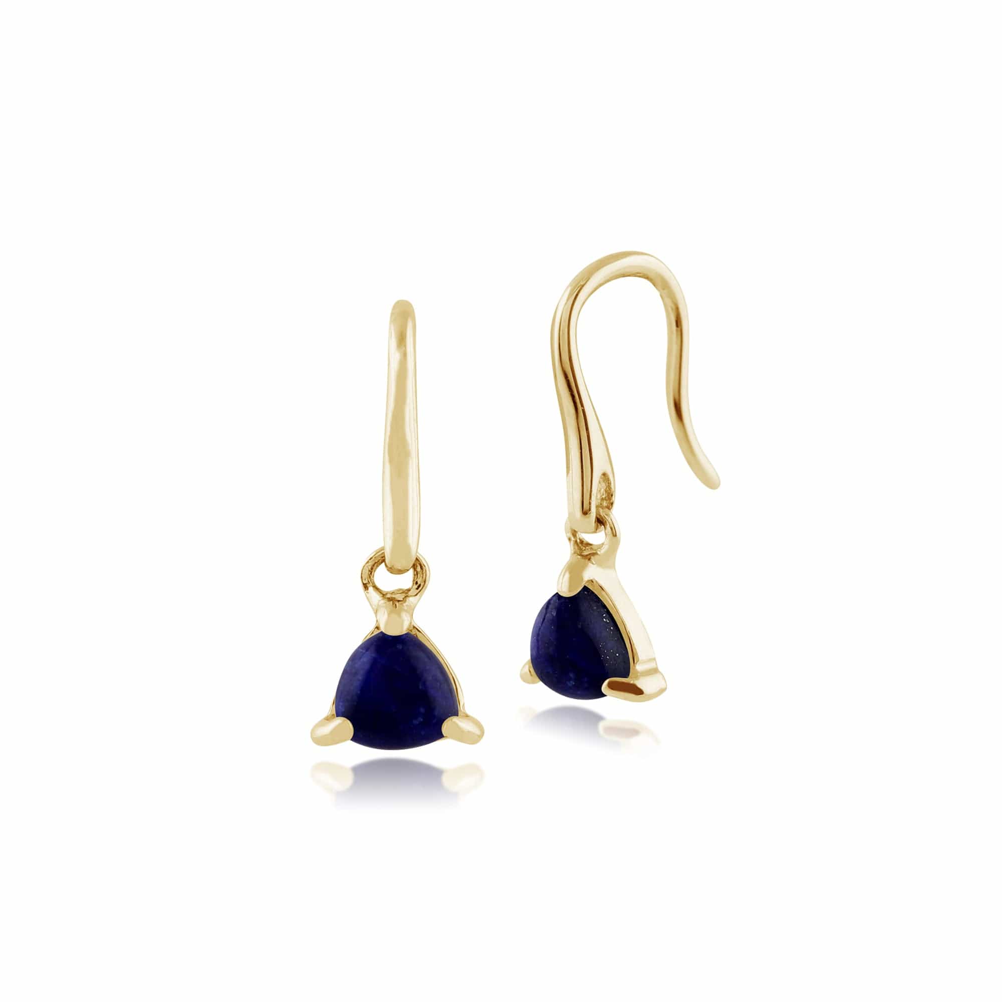 Classic Triangle Lapis Lazuli Drop Earrings & Pendant Set Image 2