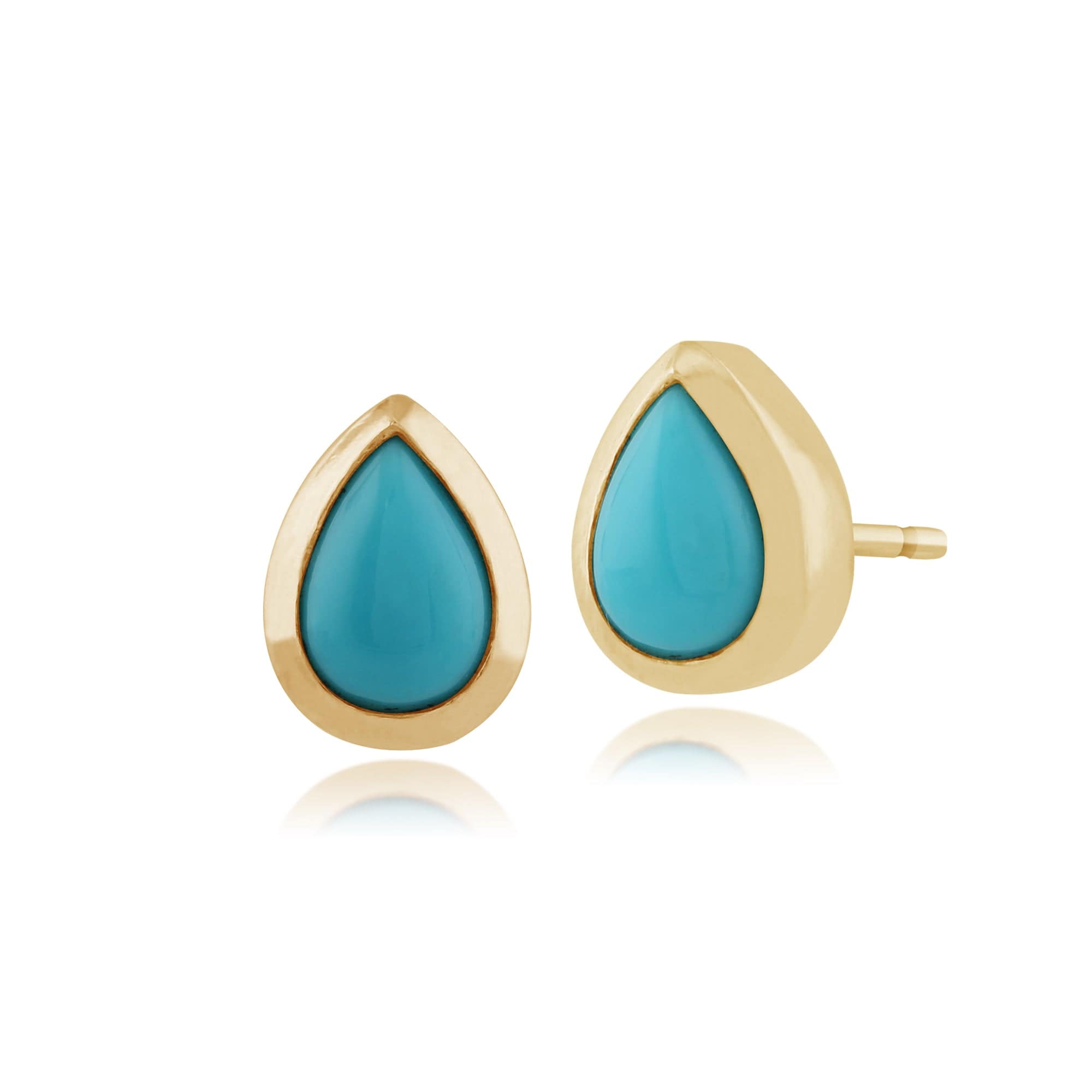 Gemondo 9ct Yellow Gold 0.65ct Turquoise Stud Earrings Image