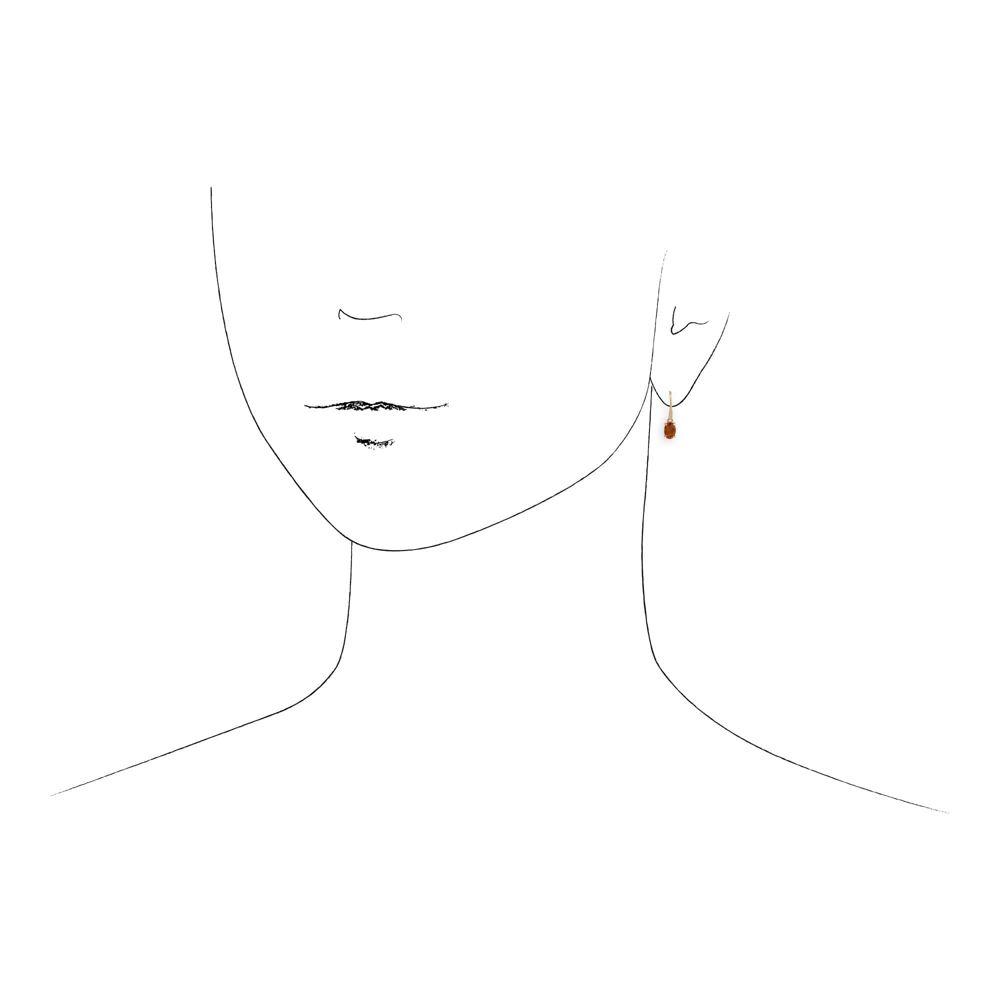 Classic Oval Citrine Claw Set Drop Earrings in 9ct Yellow Gold - Gemondo