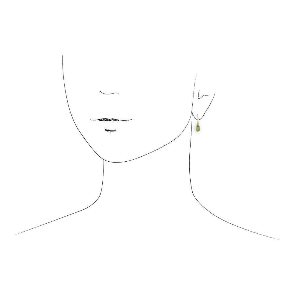 135E1289109 Classic Oval Peridot Hook Drop Earrings in 9ct Yellow Gold 2