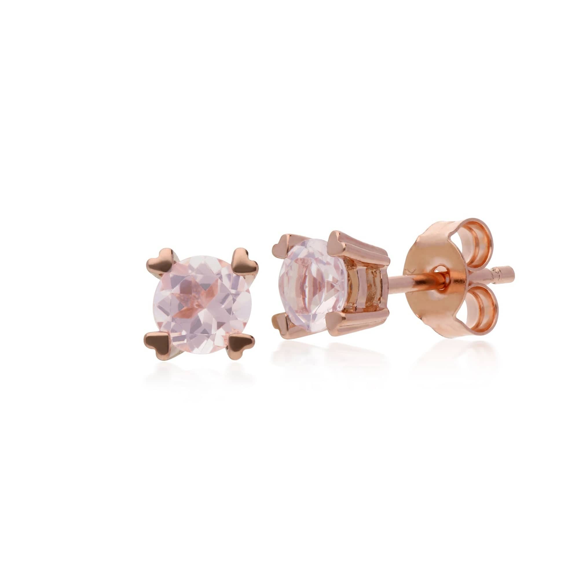 Gemondo 9ct Rose Gold Rose Quartz Heart Claw Earrings Image