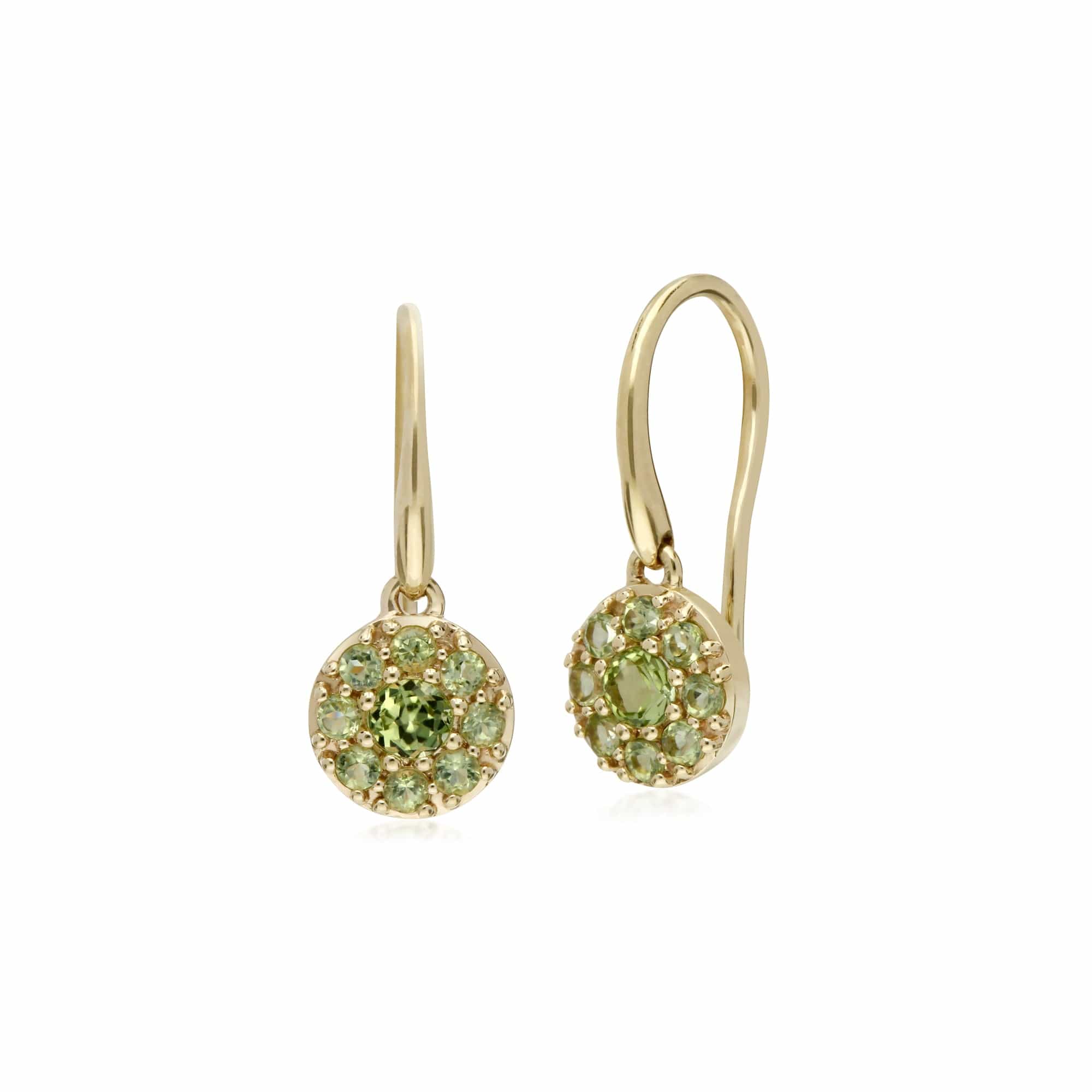 Classic Peridot Cluster Drop Earrings & Pendant Set Image 2