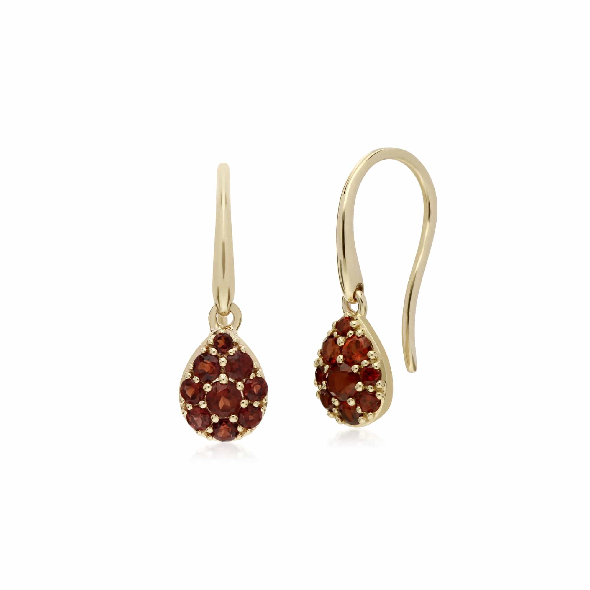Classic Garnet Cluster Drop Earrings & Pendant Set Image 2