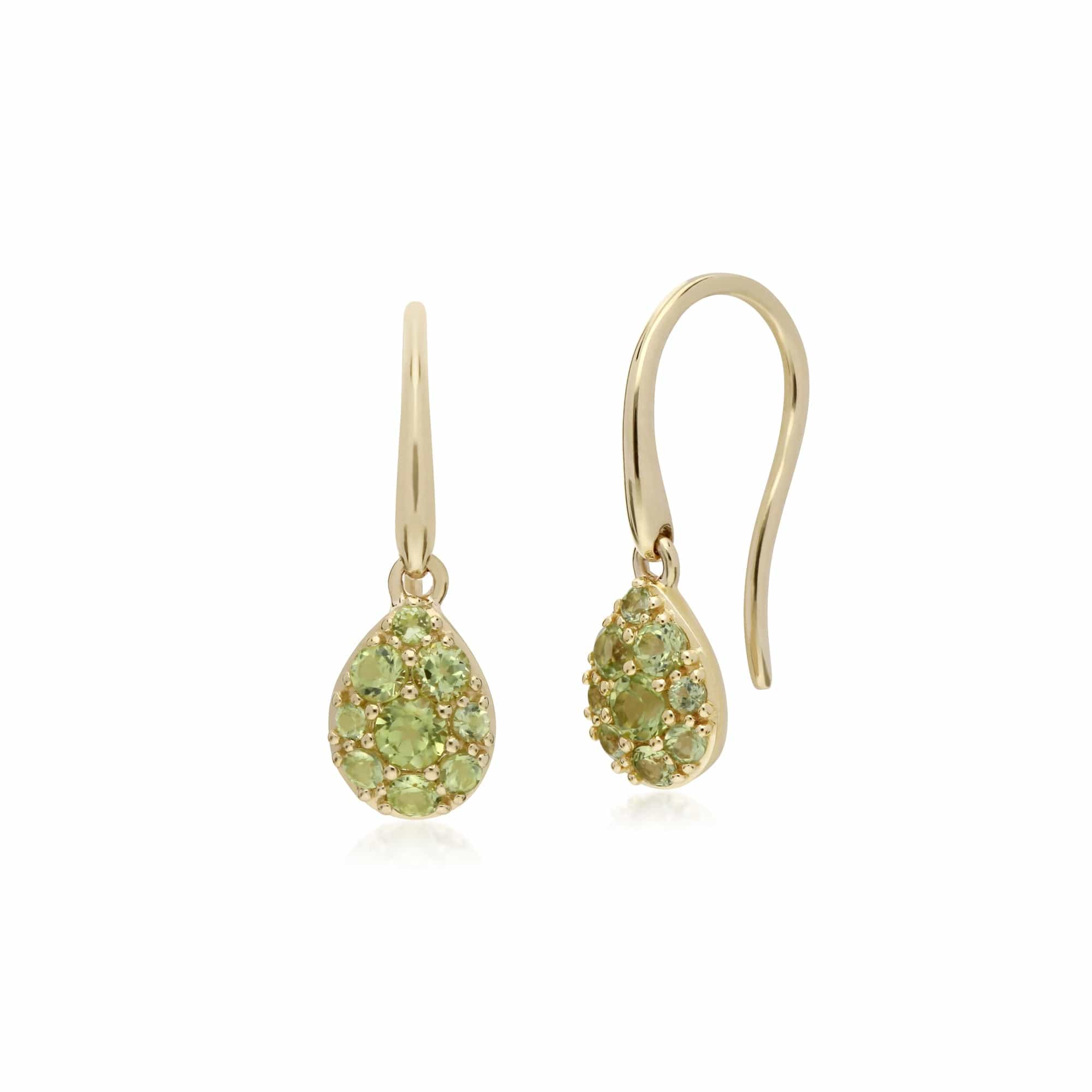Classic Peridot Cluster Drop Earrings & Pendant Set Image 2