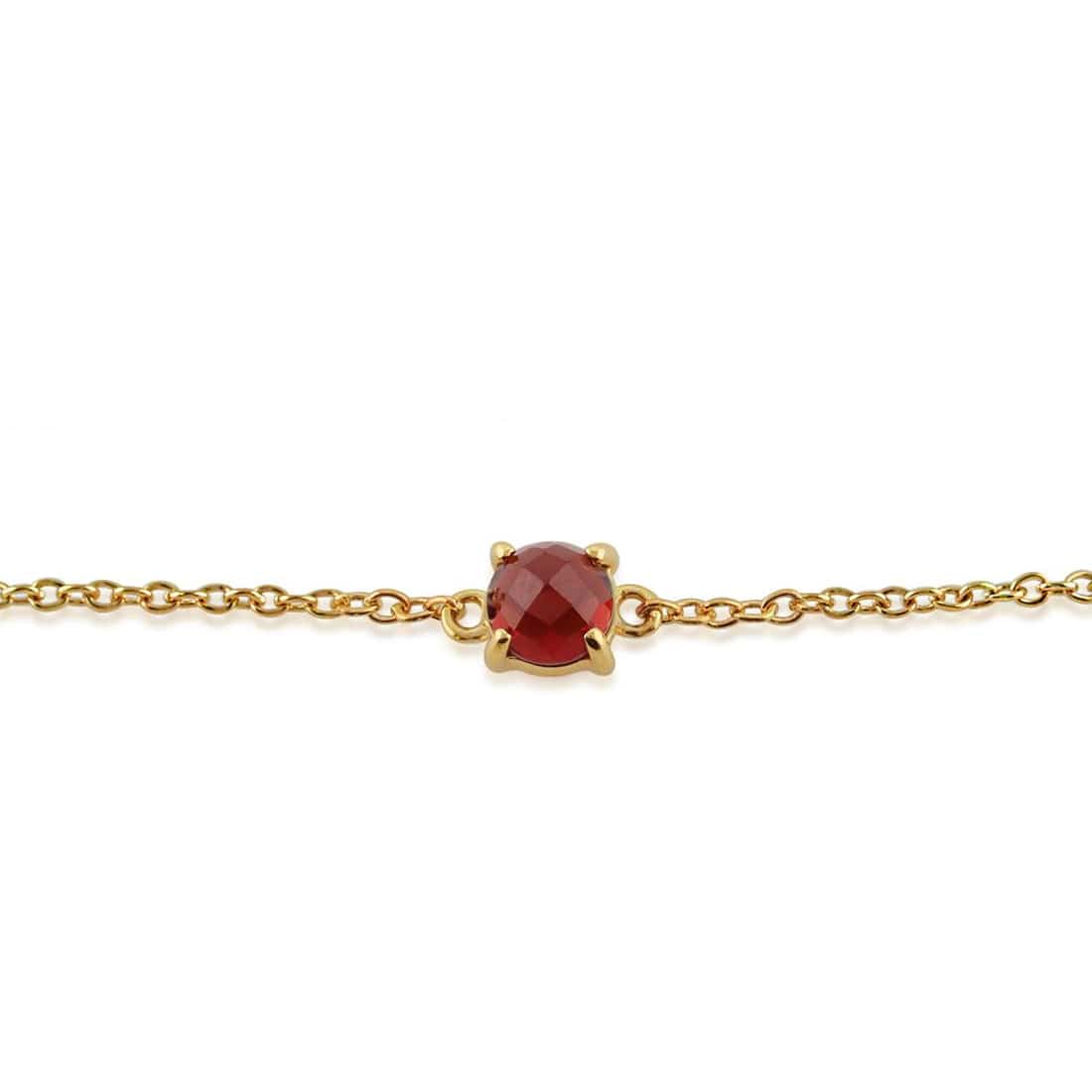 Classic Round Garnet Checkerboard Bracelet in 9ct Yellow Gold - Gemondo