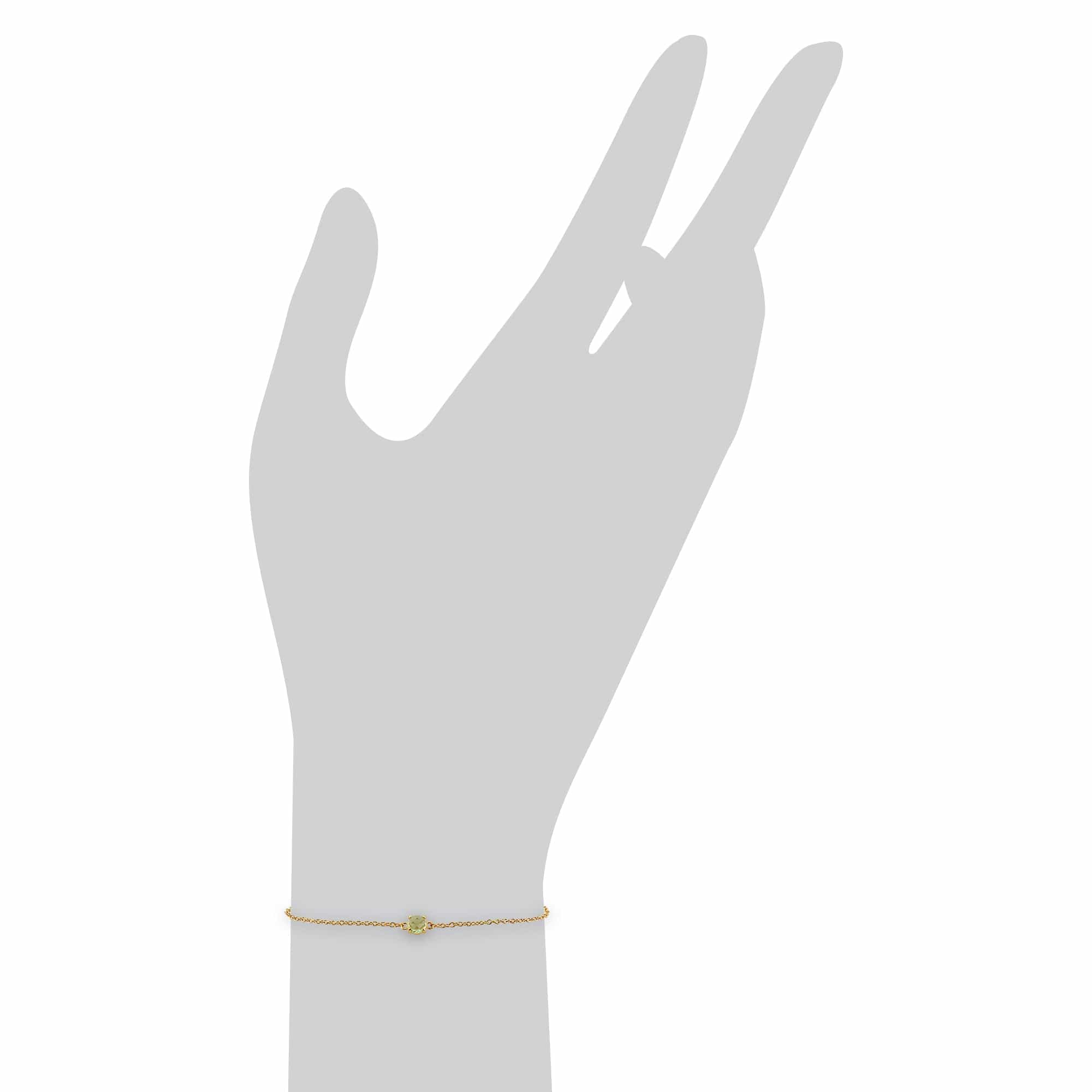 Classic Round Peridot Checkerboard Bracelet in 9ct Yellow Gold - Gemondo