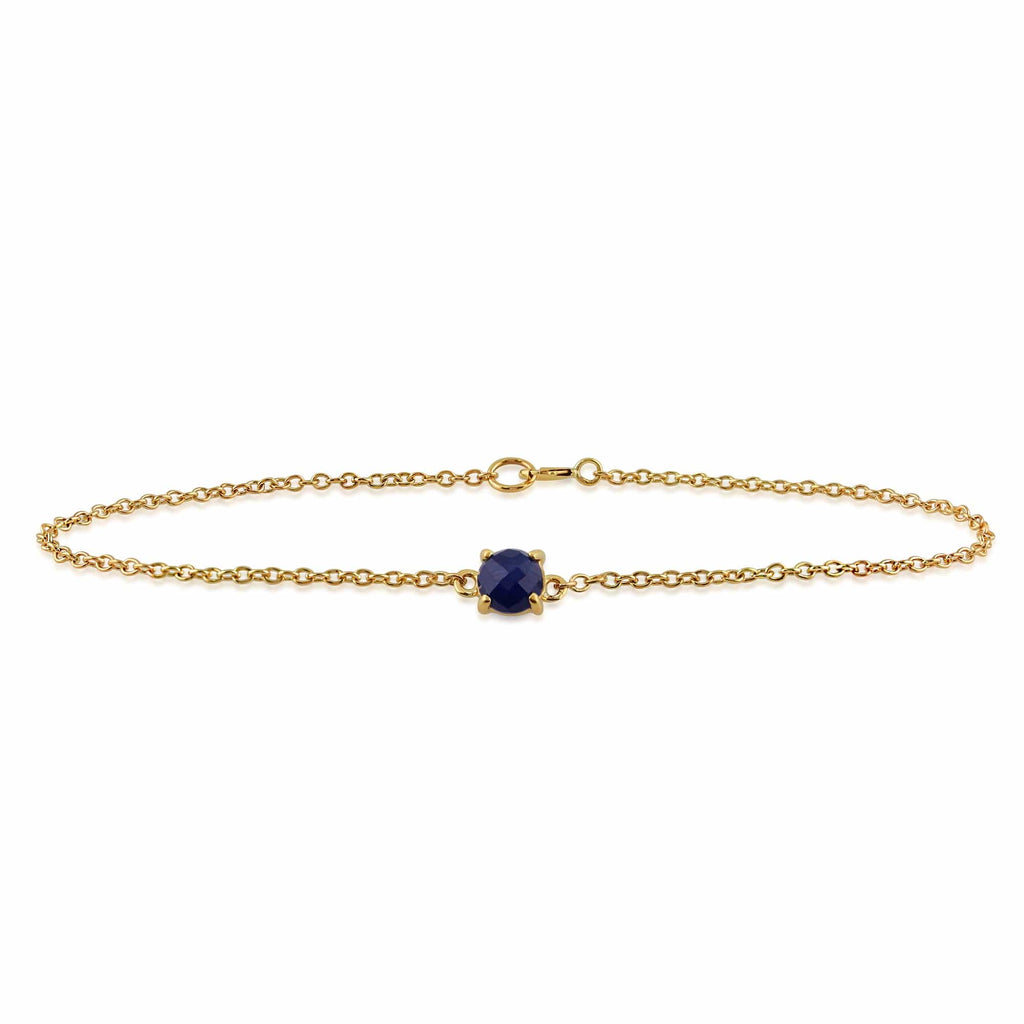 Classic Round Sapphire Checkerboard Bracelet 9ct Yellow Gold