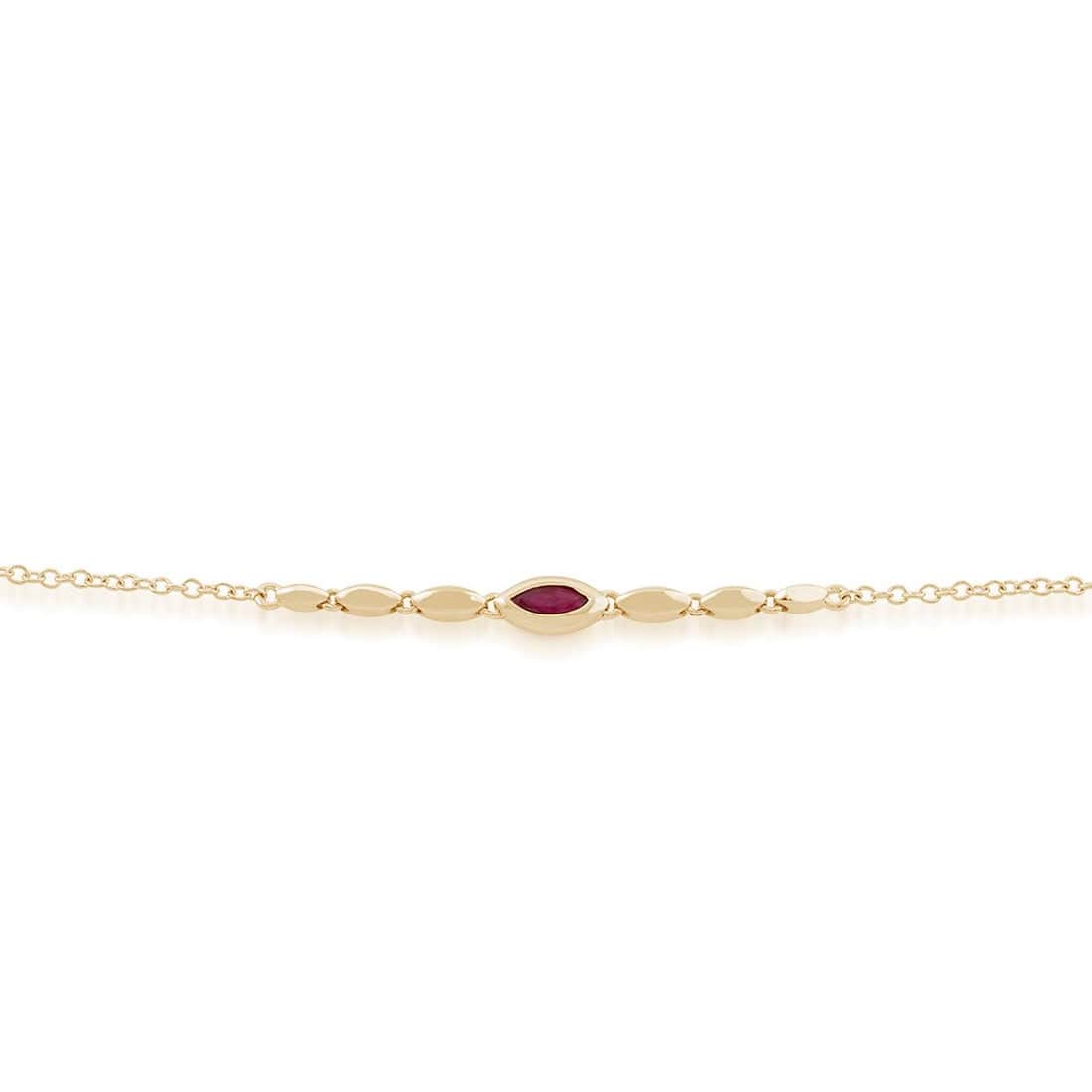 Gemondo 9ct Yellow Gold 0.15ct Ruby 19cm Bracelet Image