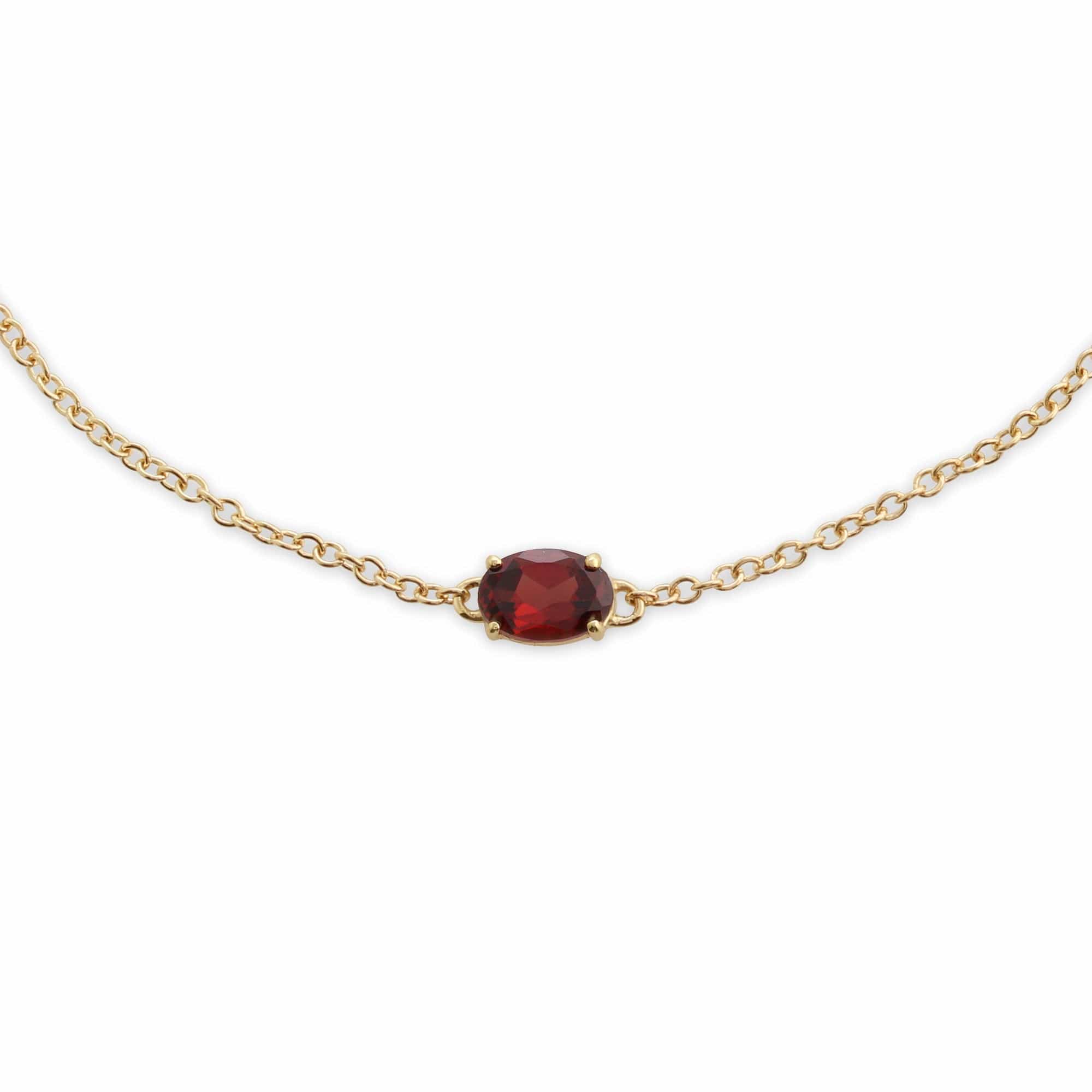 Classic Garnet Single Stone Drop Earrings & Bracelet Set Image 3
