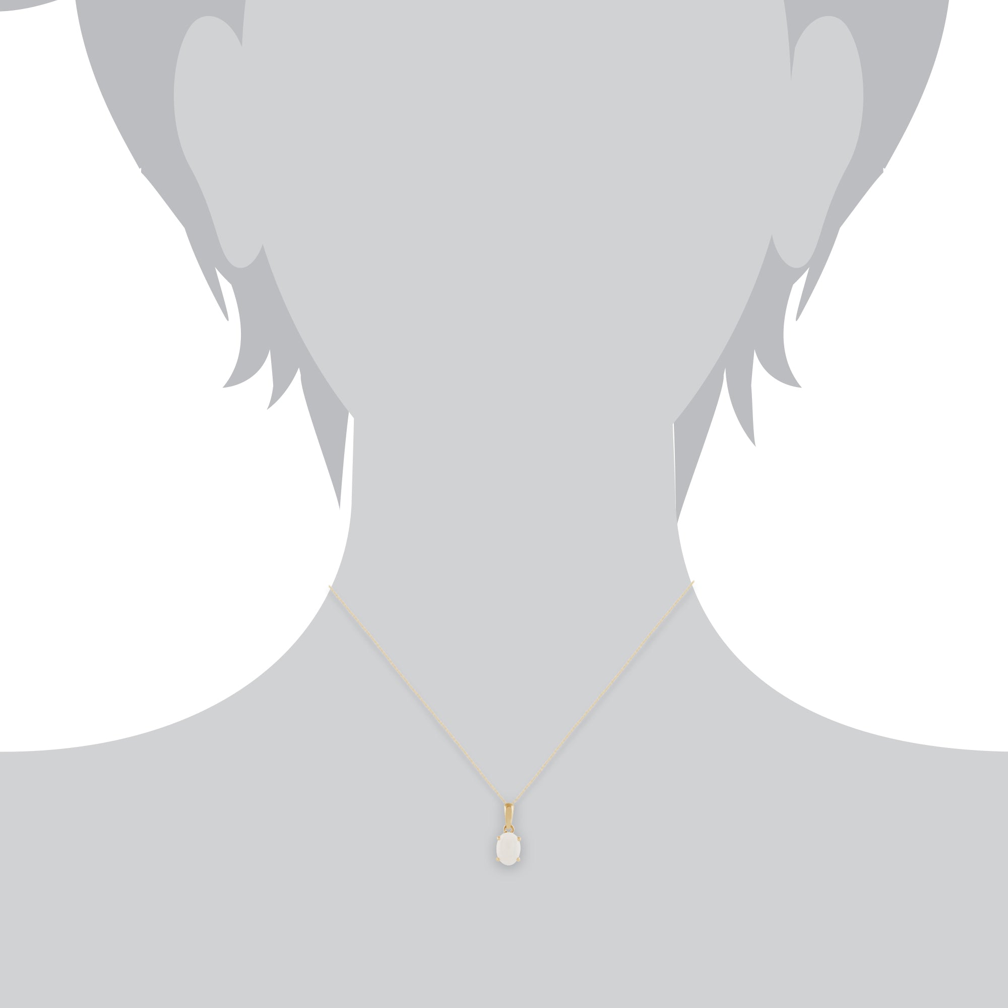 9ct Yellow Gold Classic Oval Opal Pendant