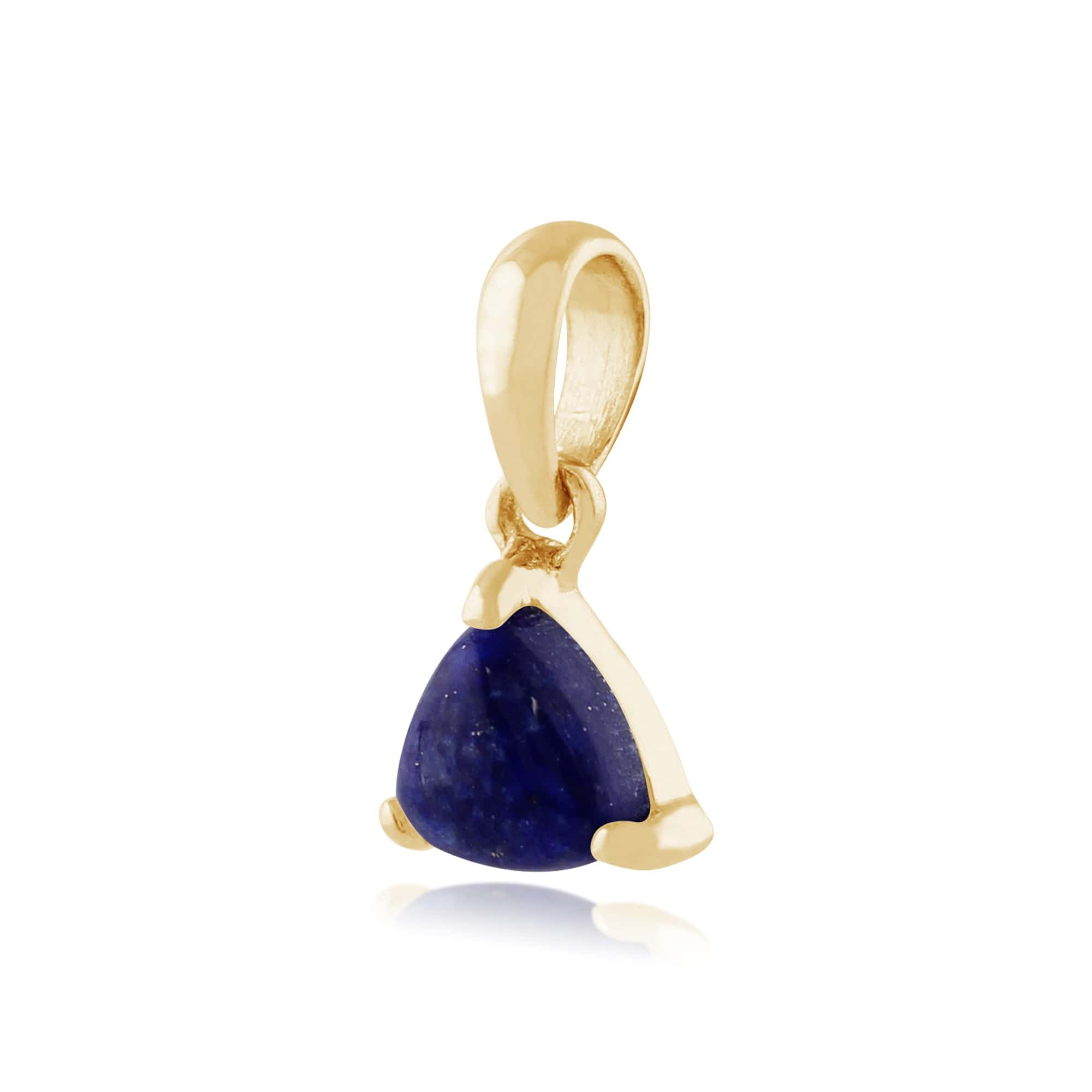 135E1199029-135P1543029 Classic Triangle Lapis Lazuli Single Stone Drop Earrings & Pendant Set in 9ct Yellow Gold 5