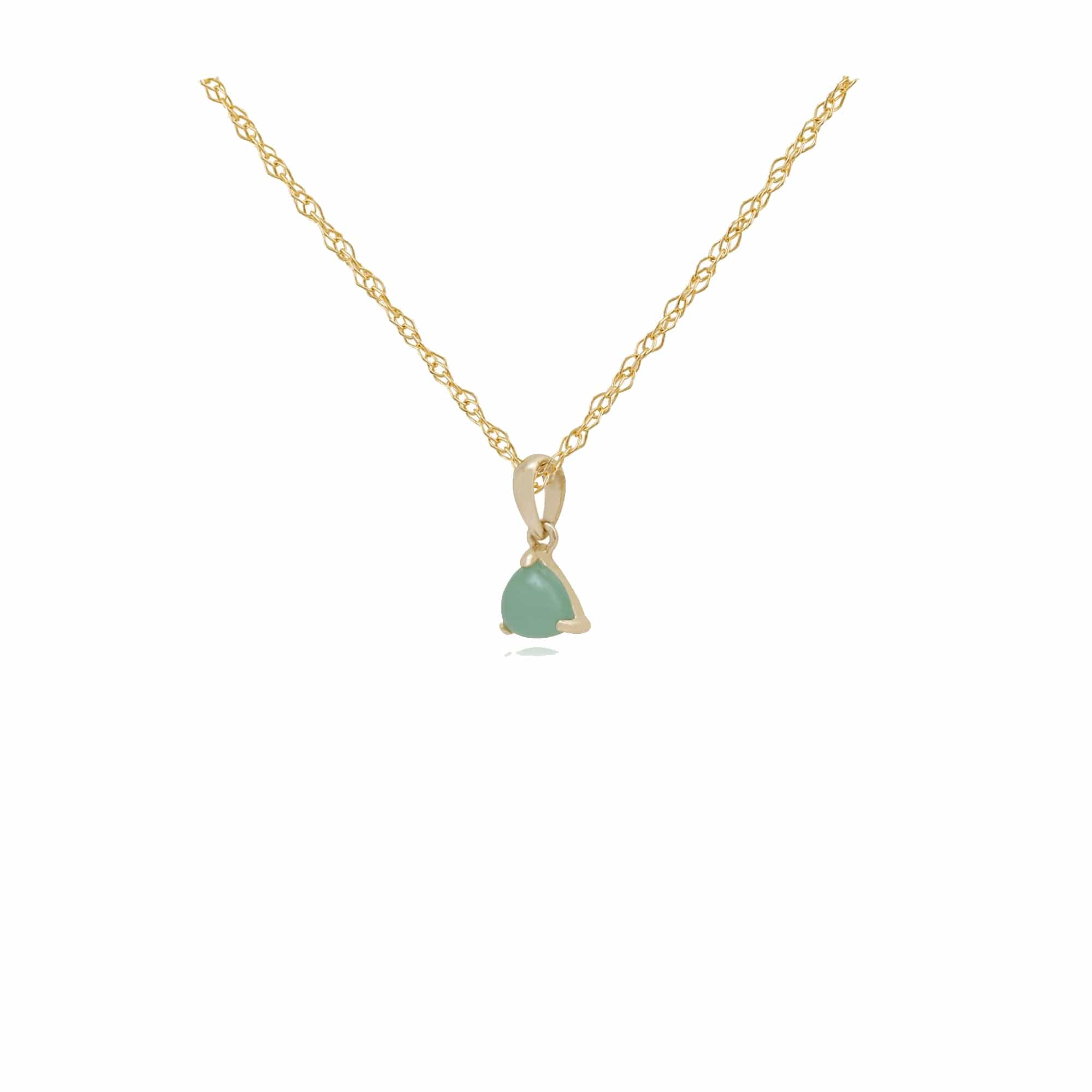 Classic Trillion Green Jade Triangle Pendant in 9ct Gold - Gemondo