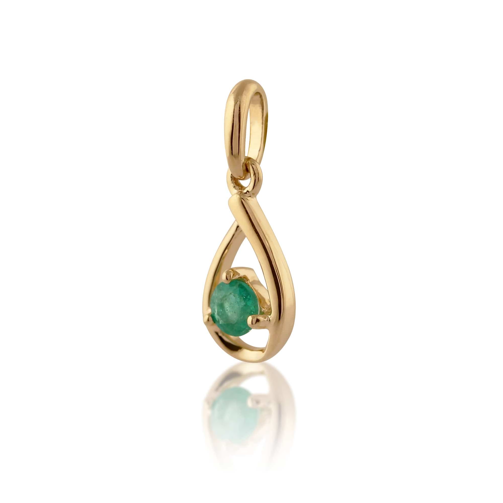 Classic Round Emerald Pendant in 9ct Yellow Gold